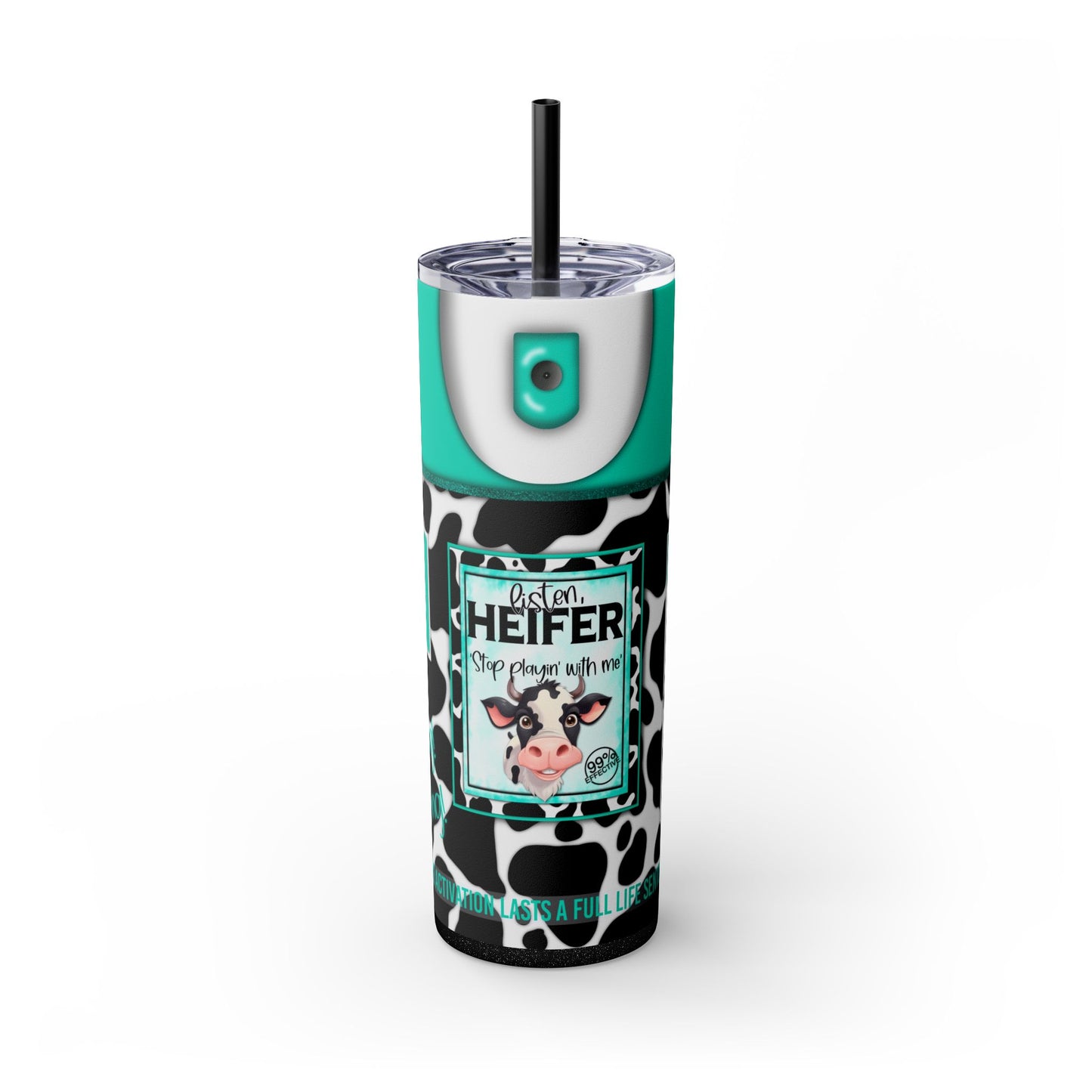 Listen Heifer 20 oz Skinny Tumbler – Funny Cow Print Cup, Sassy Farm Gift, Western Country Drinkware - Sippincity