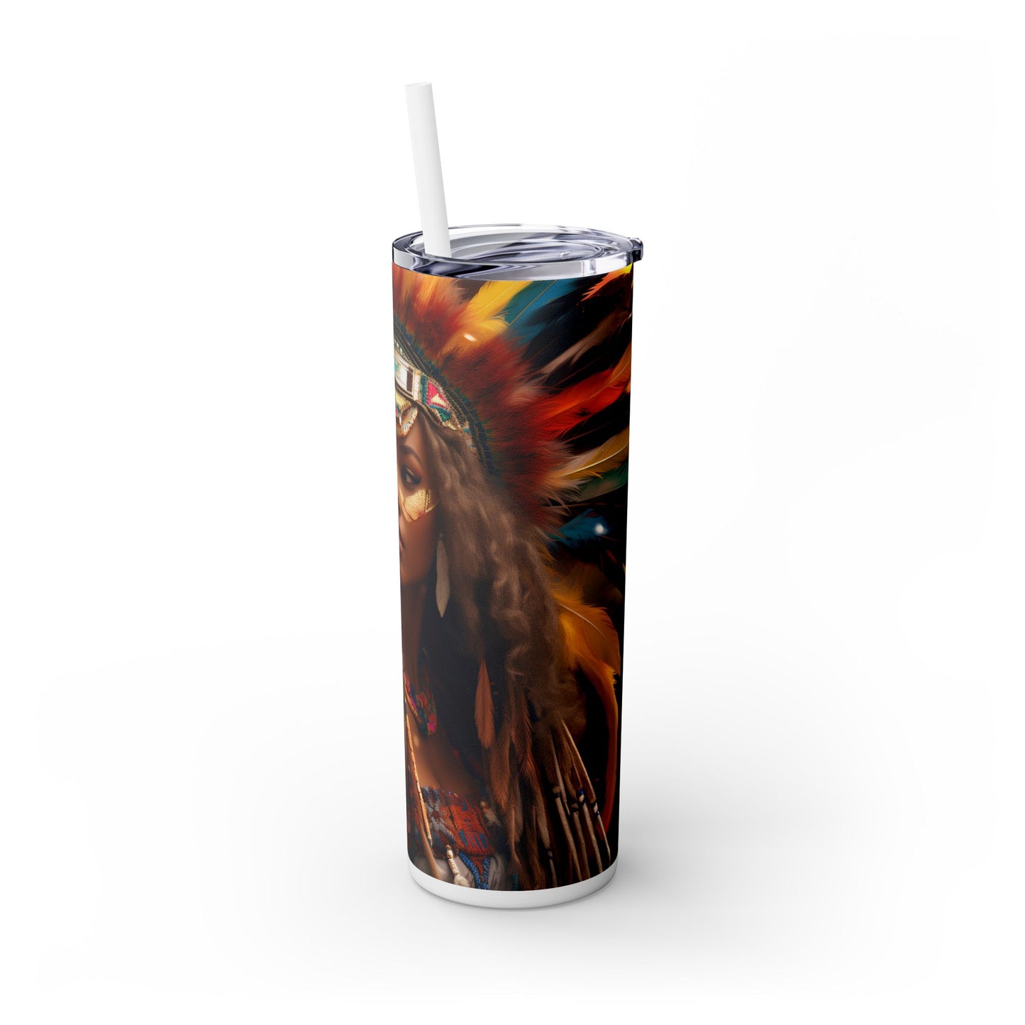 Tribal Melanin Queen – 20 oz Skinny Steel Tumbler