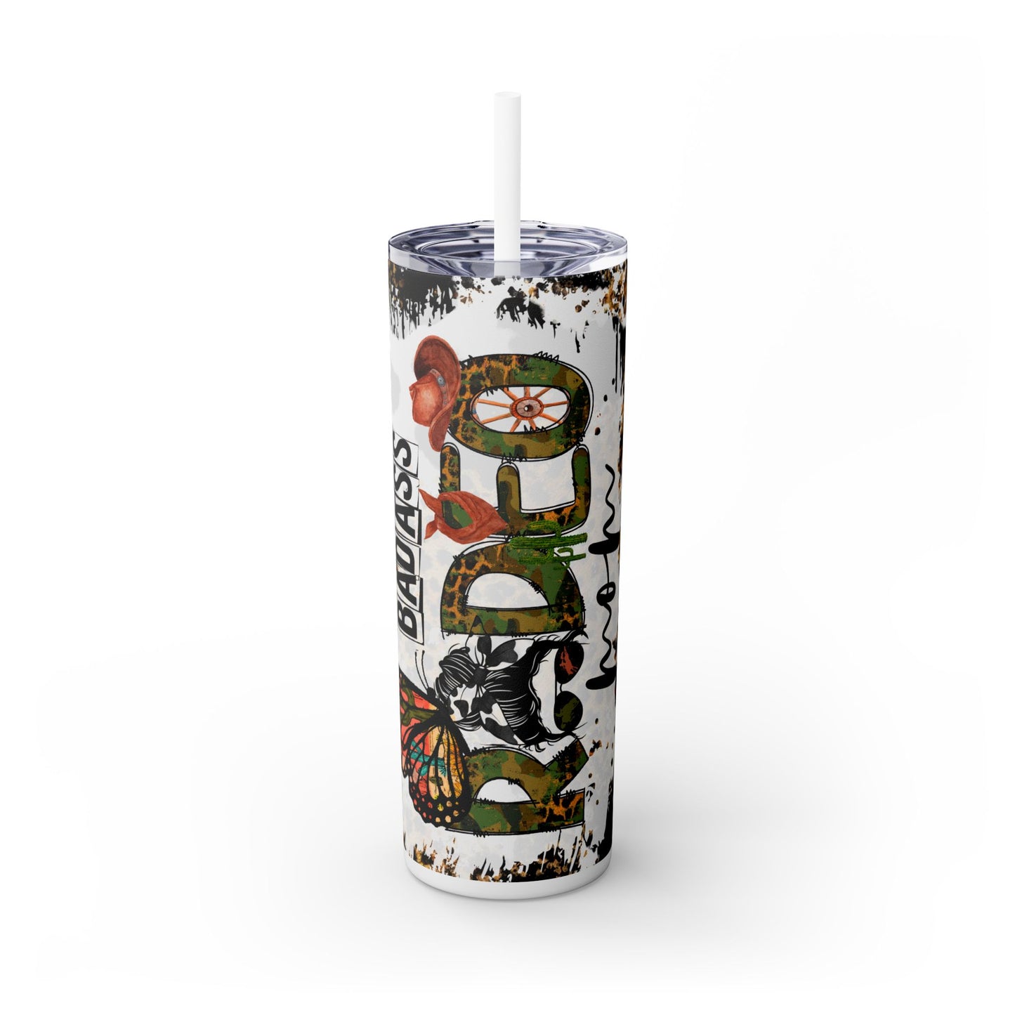Badass Rodeo Mom Cup – Rustic Western Stainless Steel Tumbler with Messy Bun Design - Sippincity