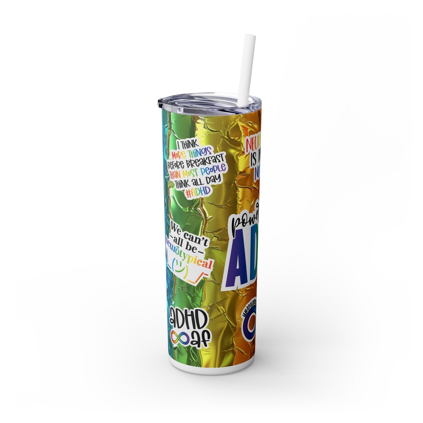 Powered by ADHD Tumbler - Neurodivergent Drinkware for Focus & Fun - Sippincity