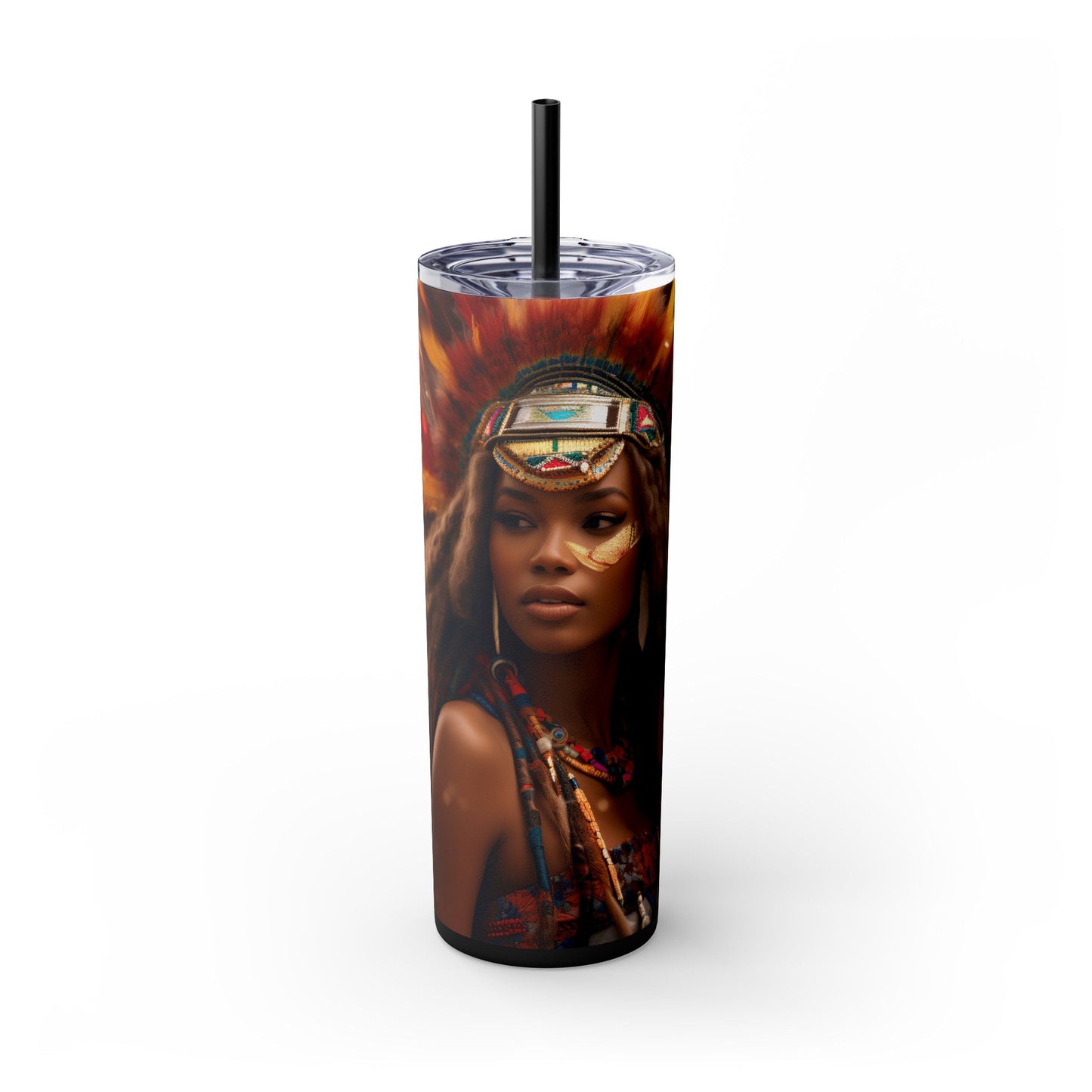 Tribal Melanin Queen – 20 oz Skinny Steel Tumbler