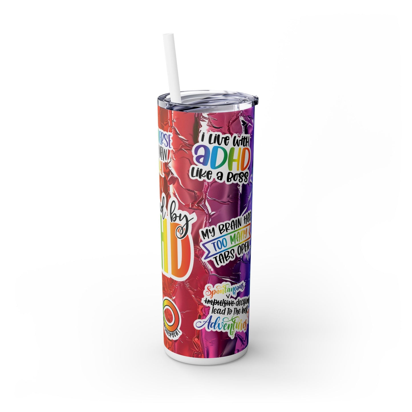 Powered by ADHD Tumbler - Neurodivergent Drinkware for Focus & Fun - Sippincity