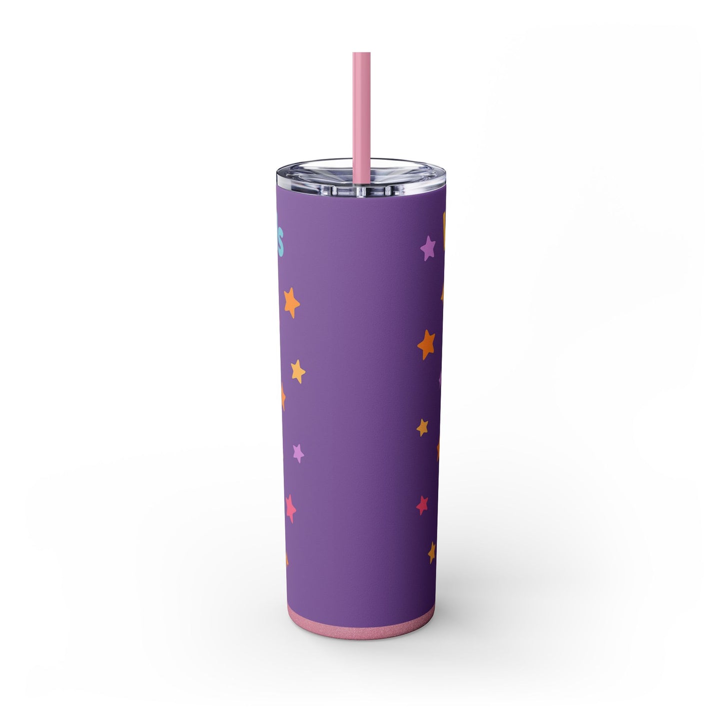 Daisy the Flower Friend | Wobbletails 20oz Skinny Purple Floral Kawaii Tumbler with Straw
