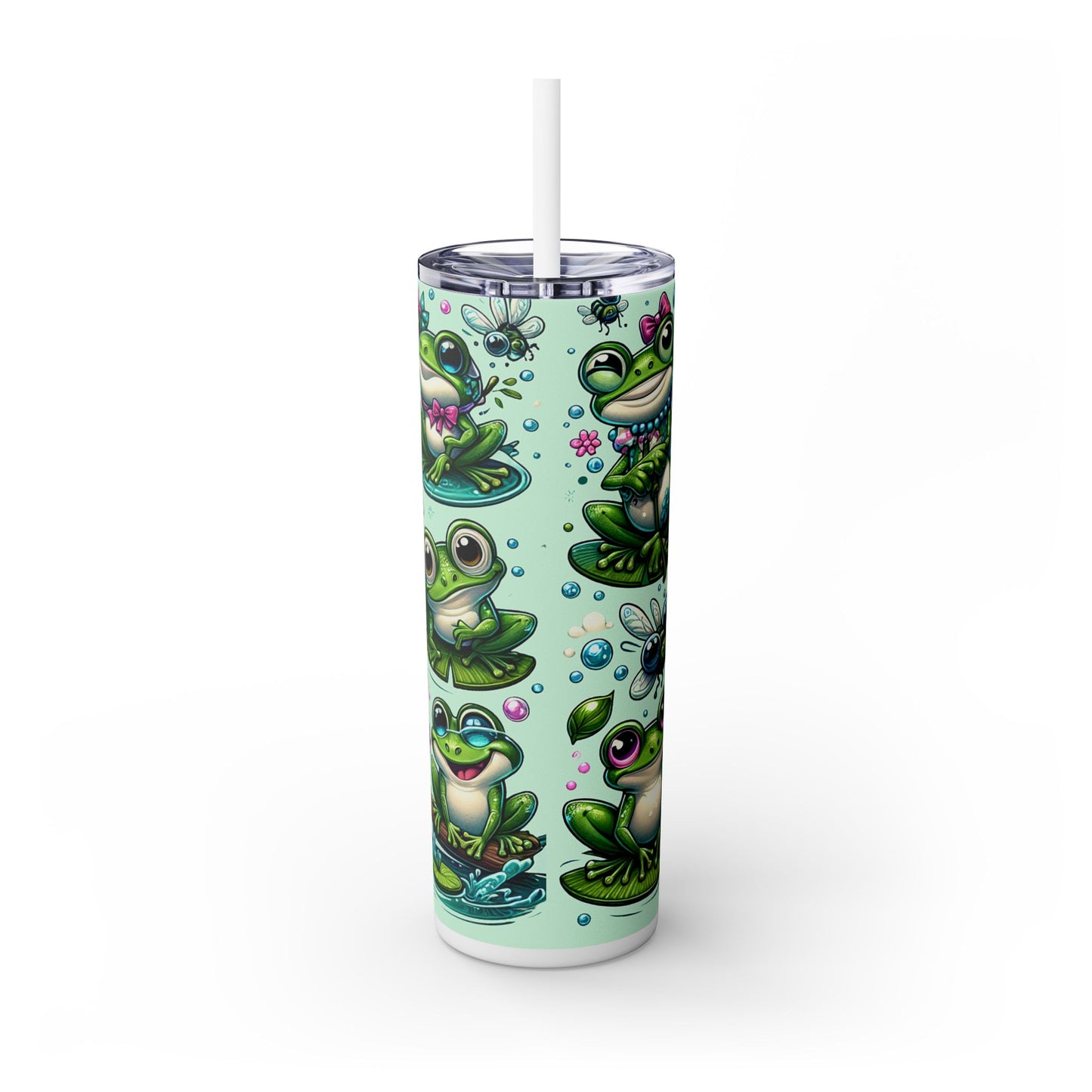 Cute Froggy Tumbler for Frog Fans – 20oz Skinny Cup with Straw