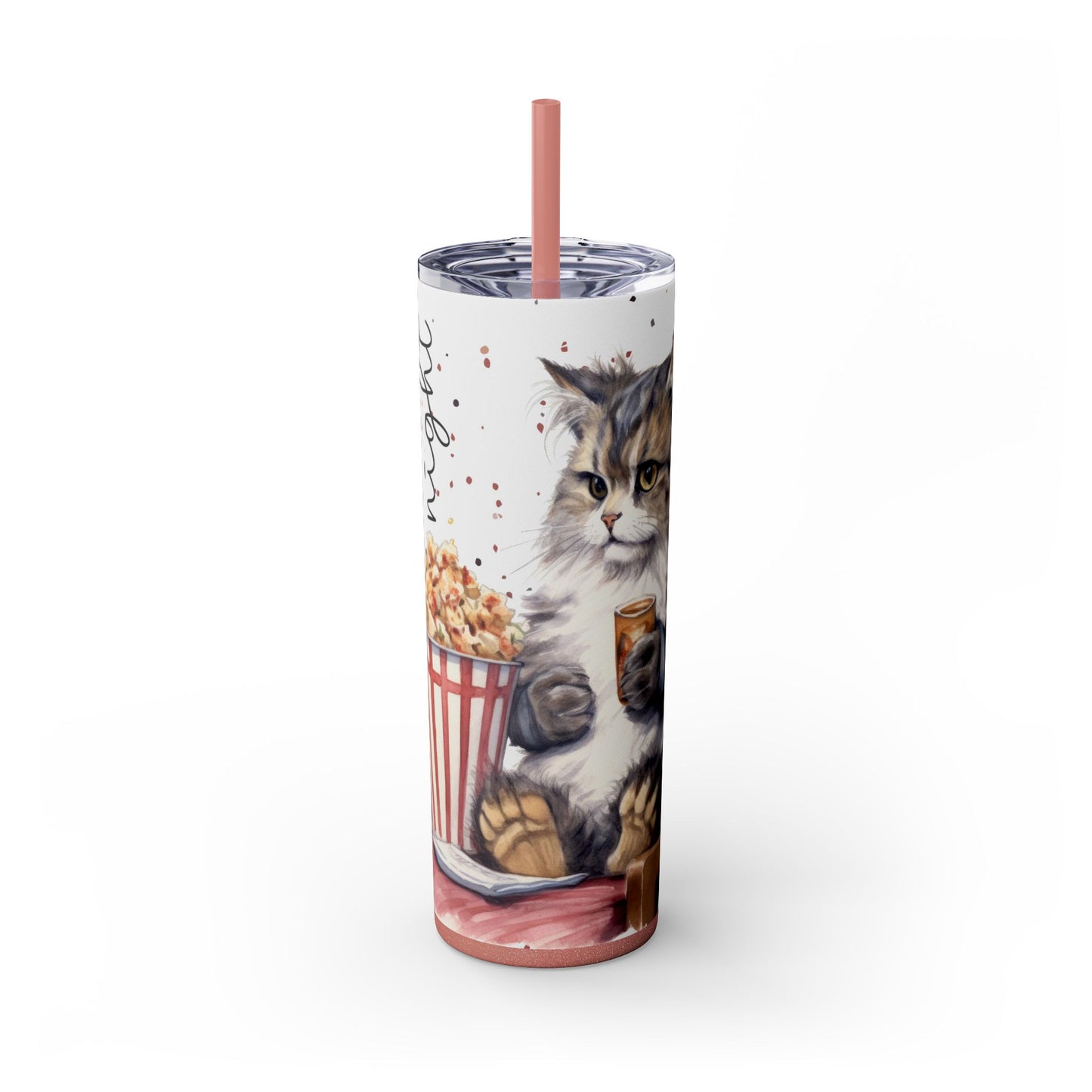 Funny Cat Movie Night Tumbler – Cozy Popcorn & Drink Cup - Sippincity