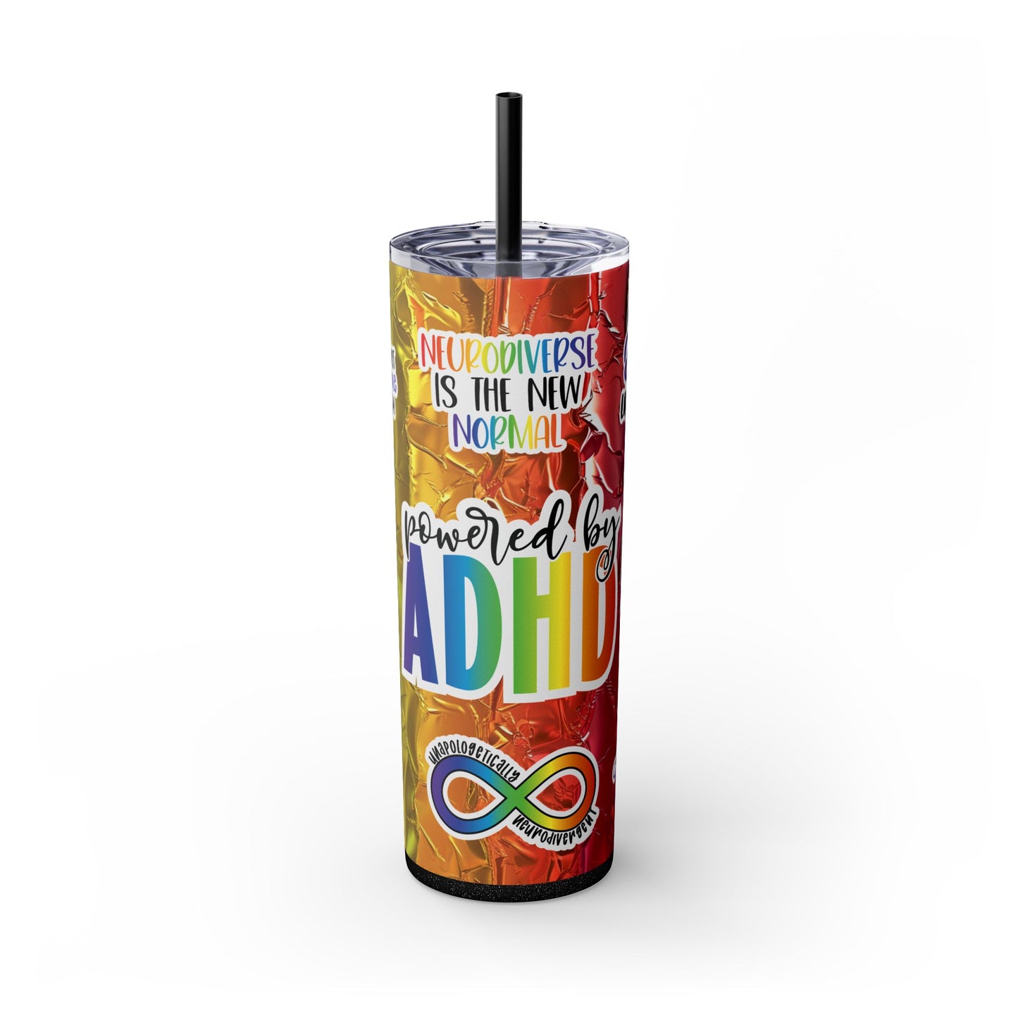 Powered by ADHD Tumbler - Neurodivergent Drinkware for Focus & Fun - Sippincity