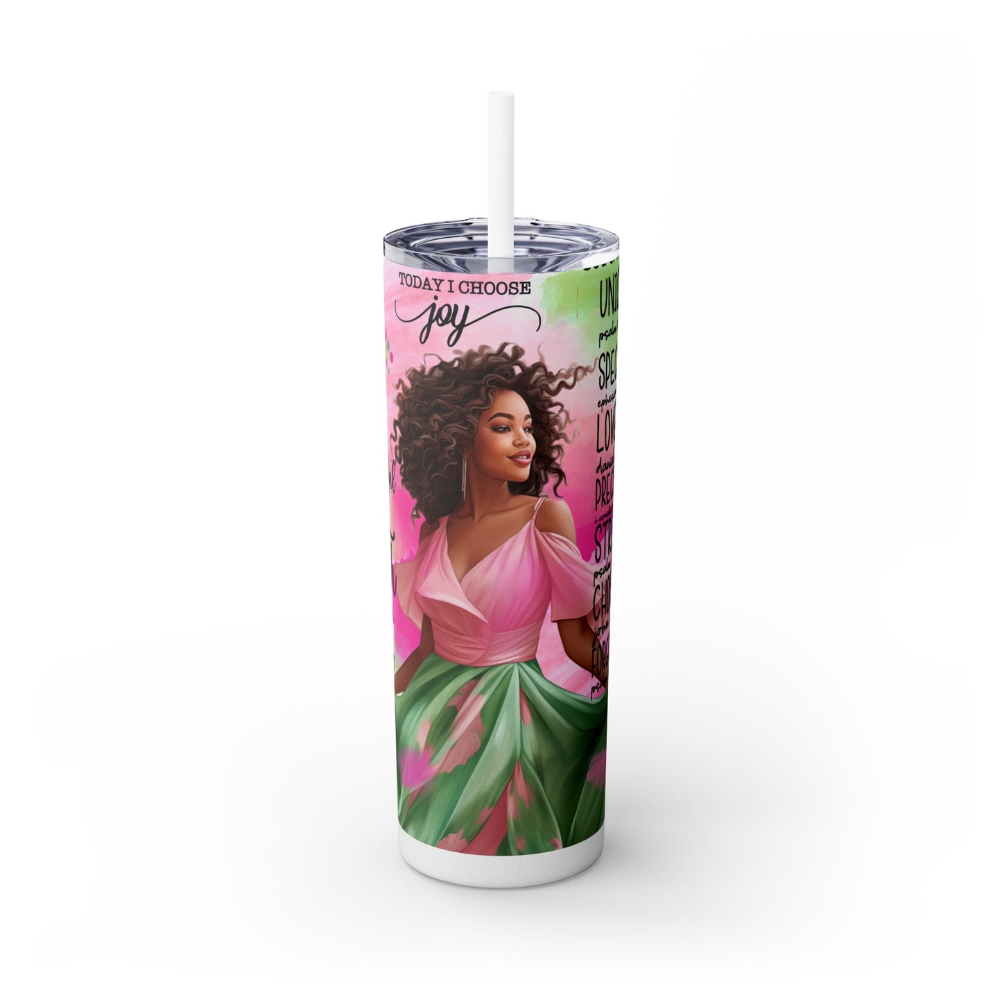 Black Self-Love Affirmation 20 oz Skinny Tumbler – Inspirational Gift - Sippincity