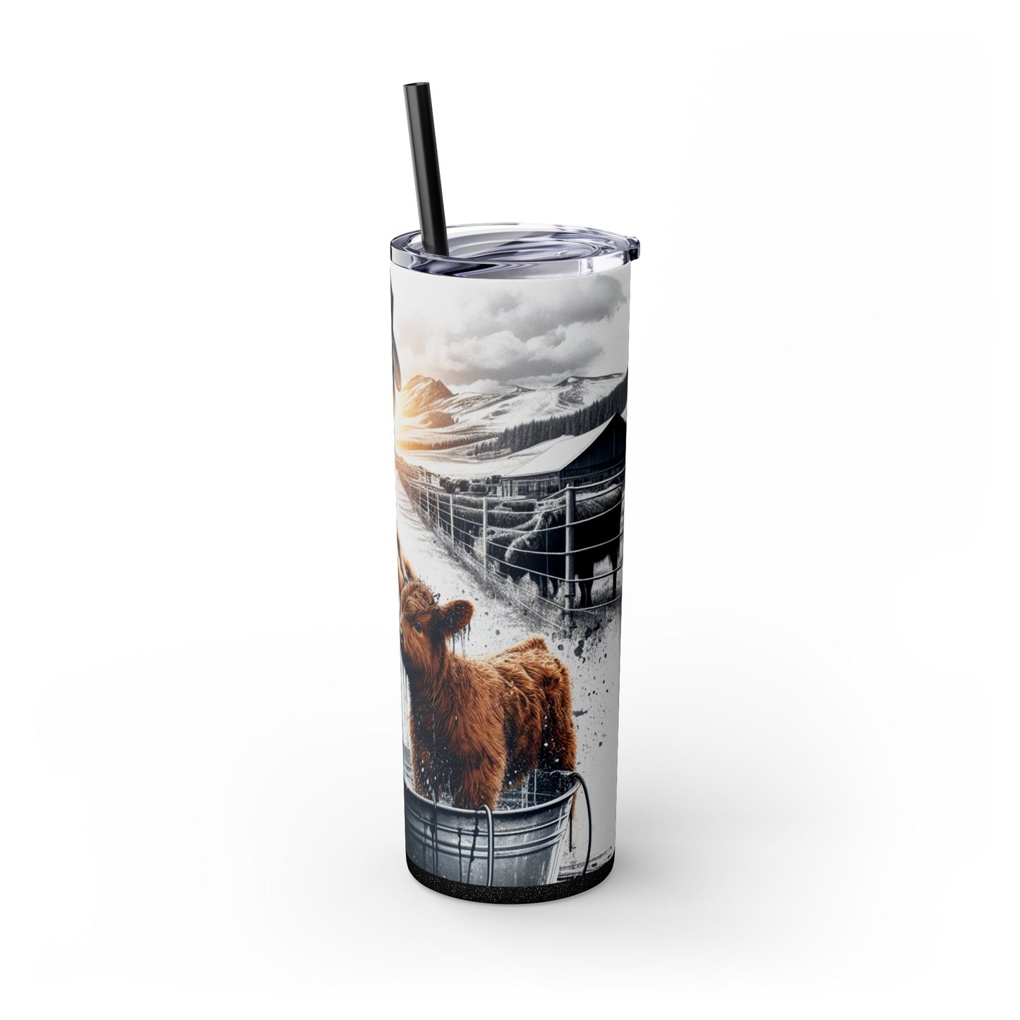 Farm Girl 20 oz Tumbler – Cute Highland Cow Coffee Cup for Western Women - Sippincity