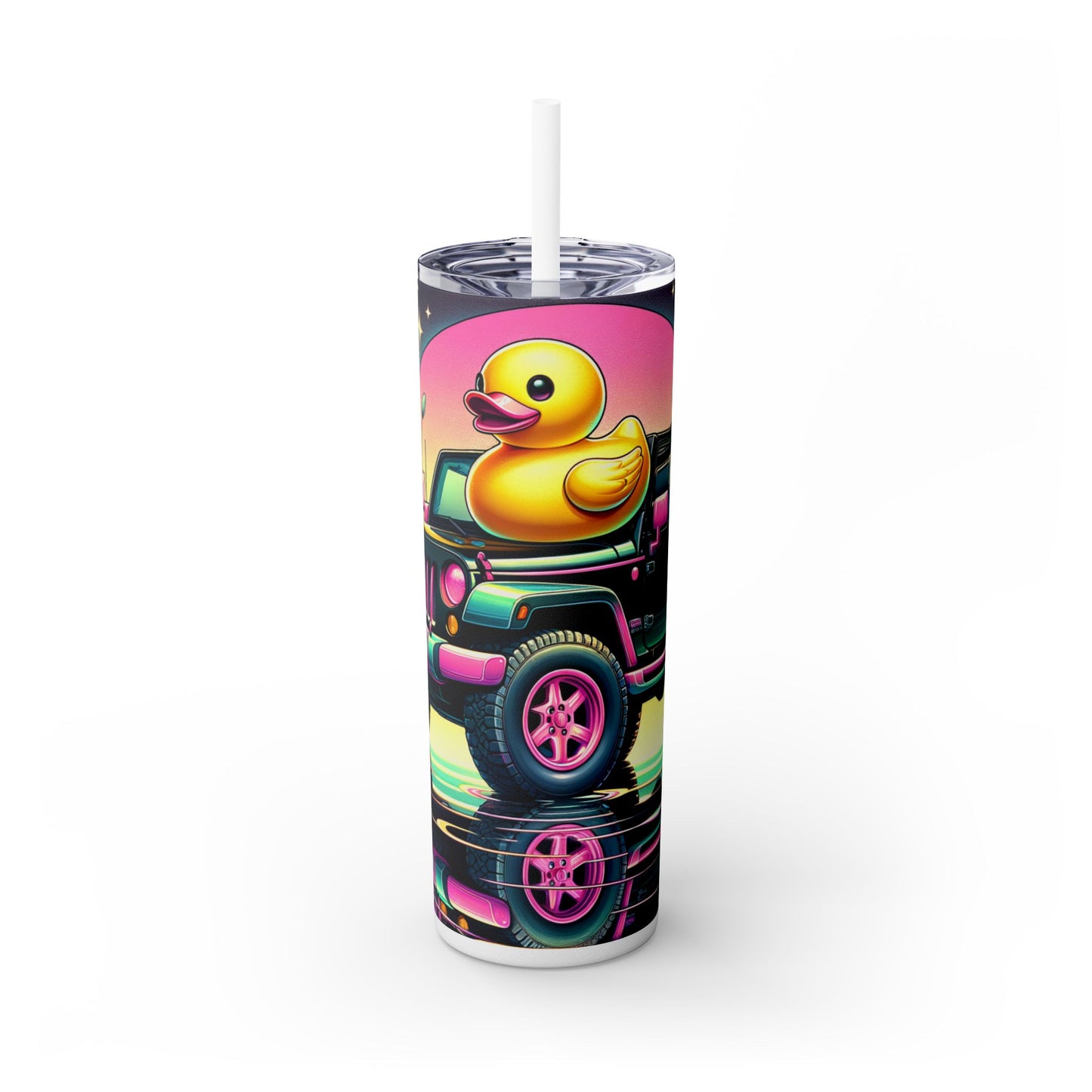 Happy Duck Tumbler 20 oz Skinny Yellow Duck Travel Cup - Sippincity