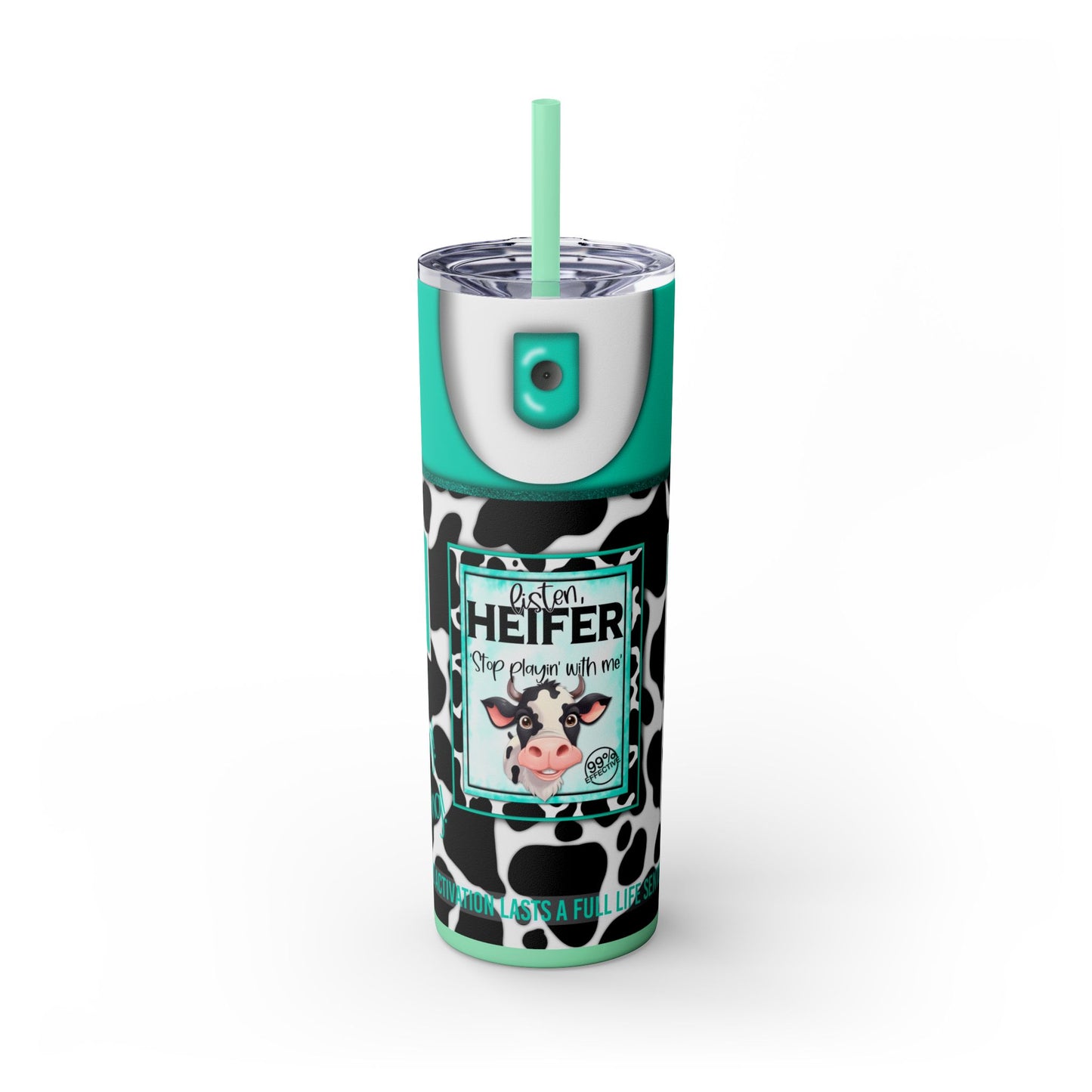 Listen Heifer 20 oz Skinny Tumbler – Funny Cow Print Cup, Sassy Farm Gift, Western Country Drinkware - Sippincity