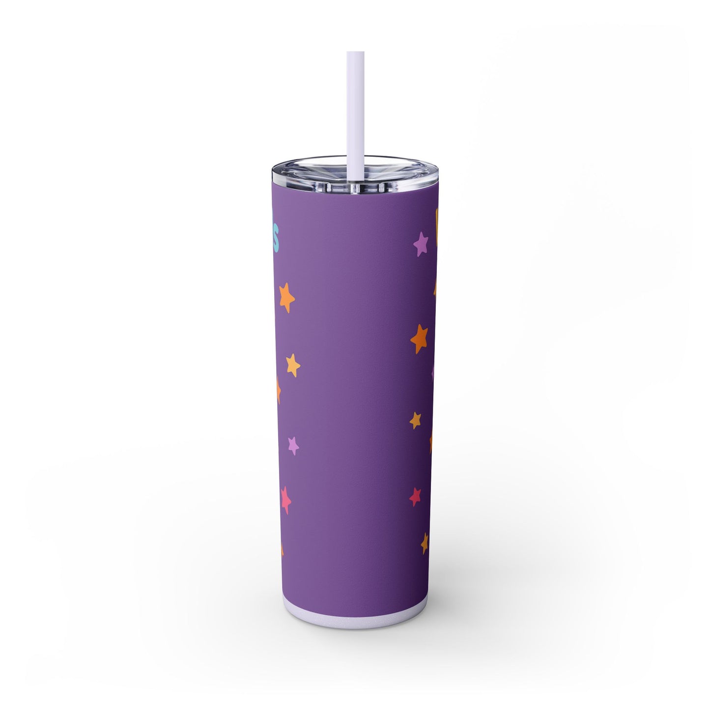 Daisy the Flower Friend | Wobbletails 20oz Skinny Purple Floral Kawaii Tumbler with Straw
