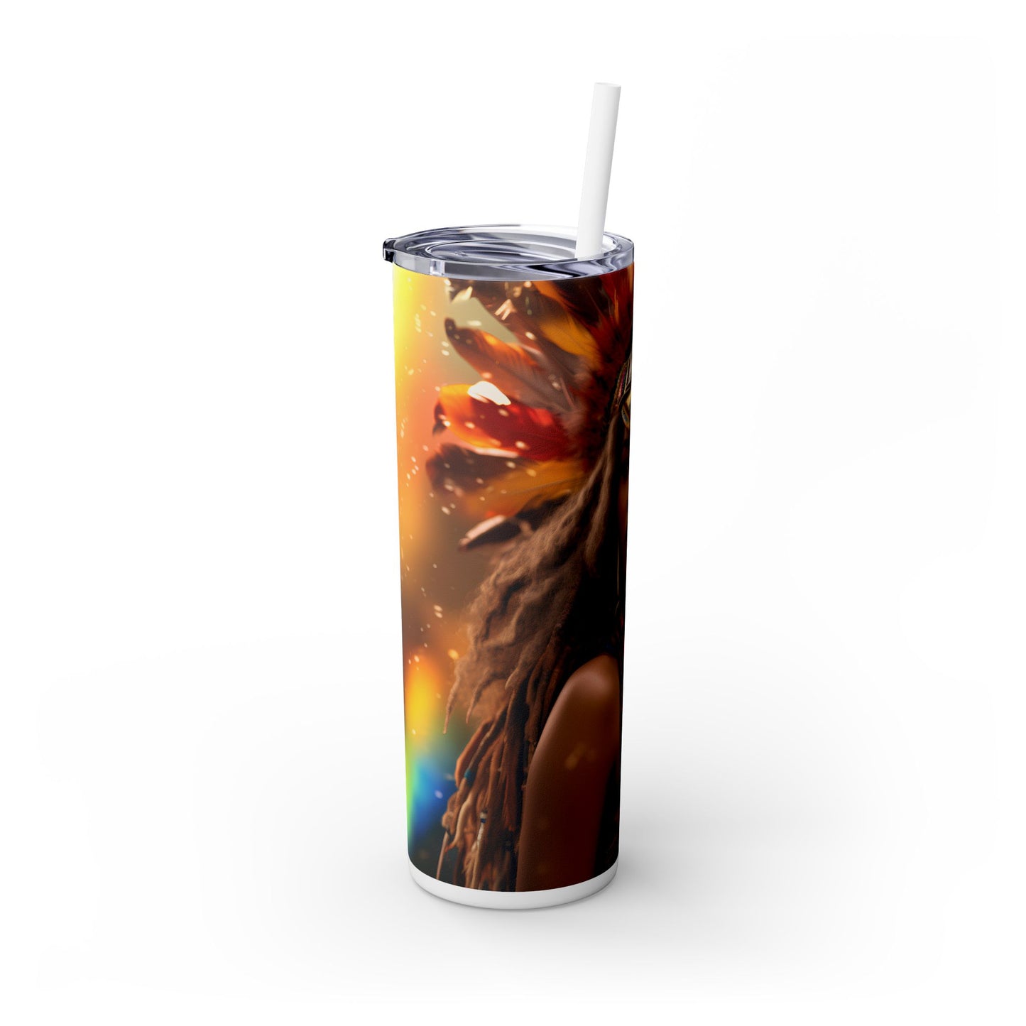 Tribal Melanin Queen – 20 oz Skinny Steel Tumbler