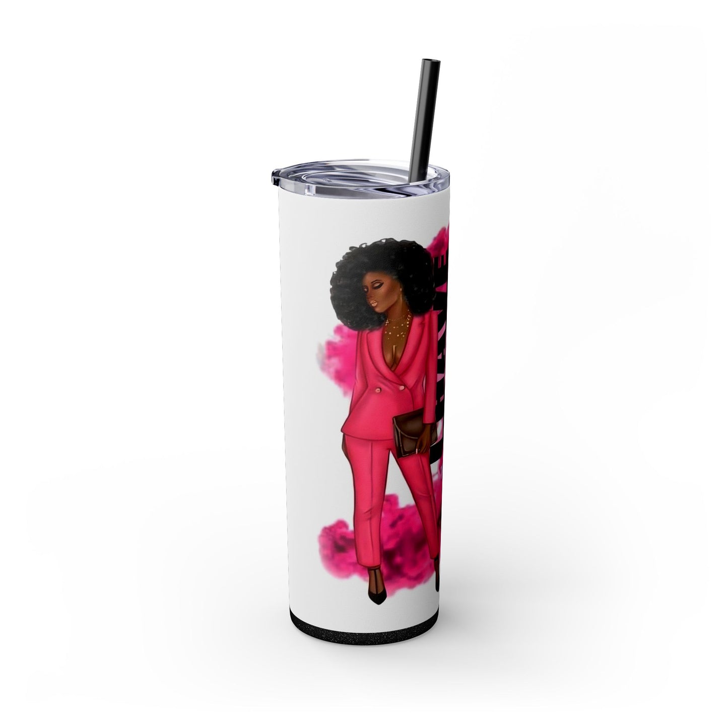 Afro Boss Babe Pink Tumbler - Million Dollar Goals Motivation - Sippincity