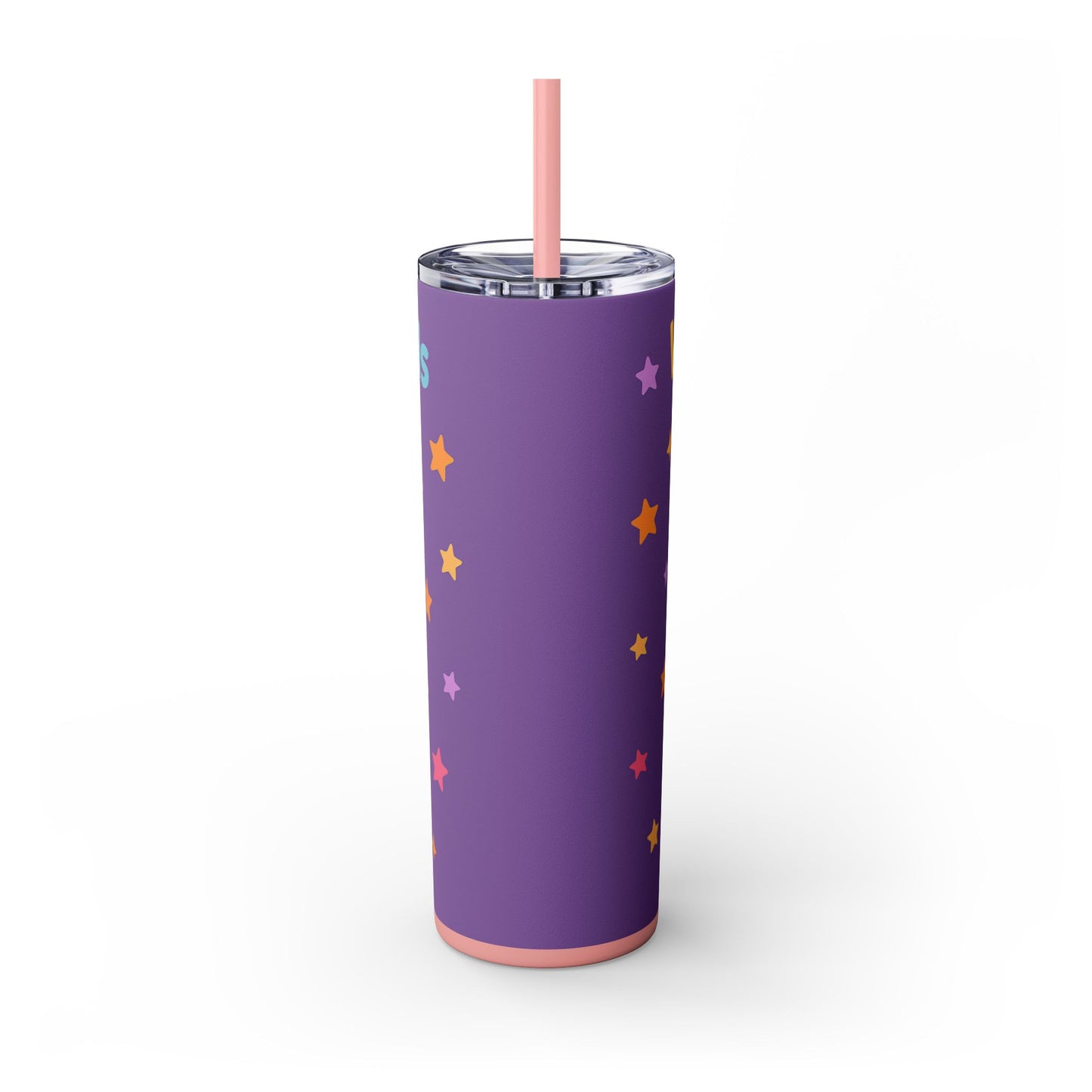 Daisy the Flower Friend | Wobbletails 20oz Skinny Purple Floral Kawaii Tumbler with Straw