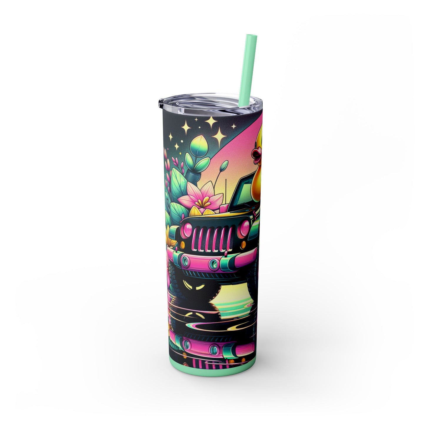 Happy Duck Tumbler 20 oz Skinny Yellow Duck Travel Cup - Sippincity