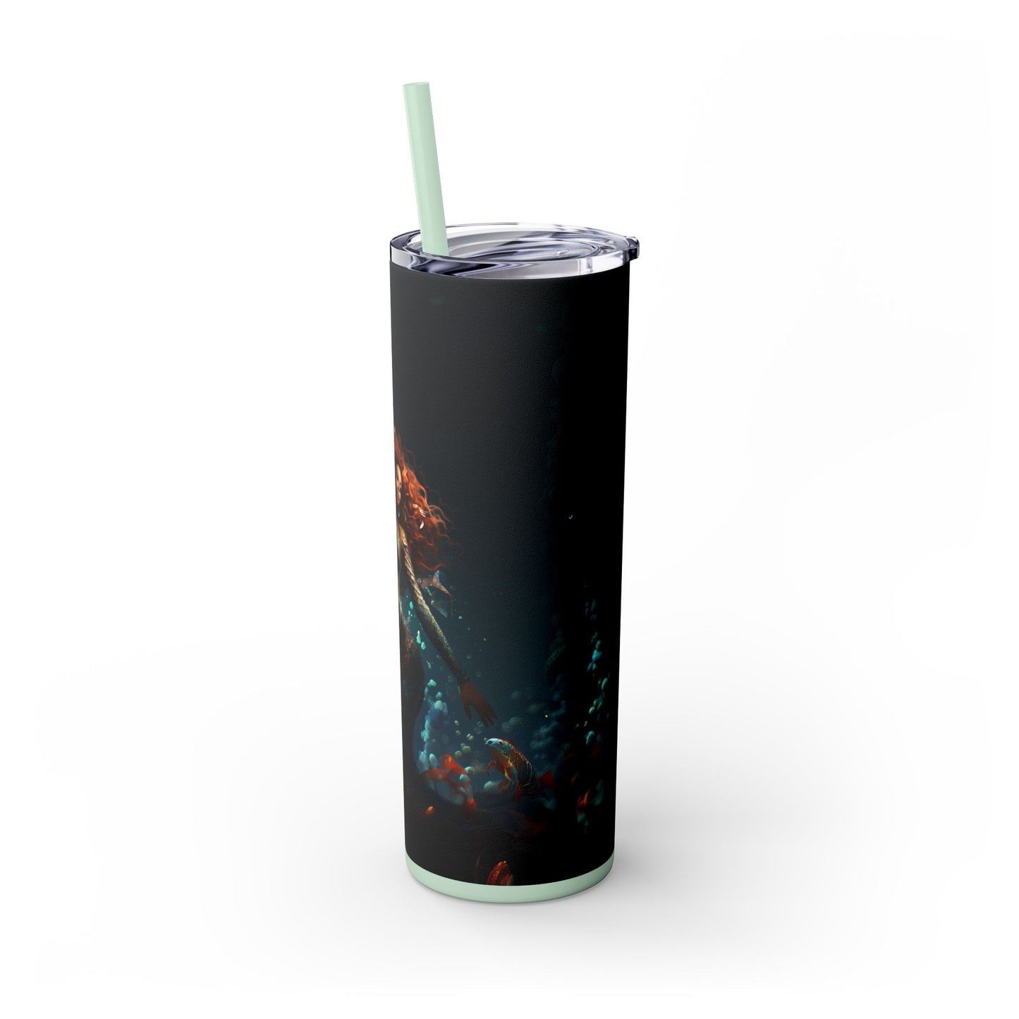 Fairycore Black Mermaid Tumbler Black Girl Magic – 20oz Skinny Cup with Lids & Straw - Sippincity