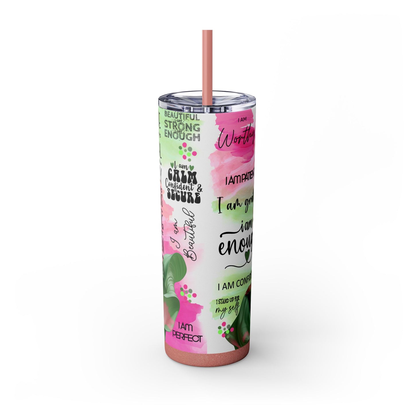 Black Self-Love Affirmation 20 oz Skinny Tumbler – Inspirational Gift - Sippincity
