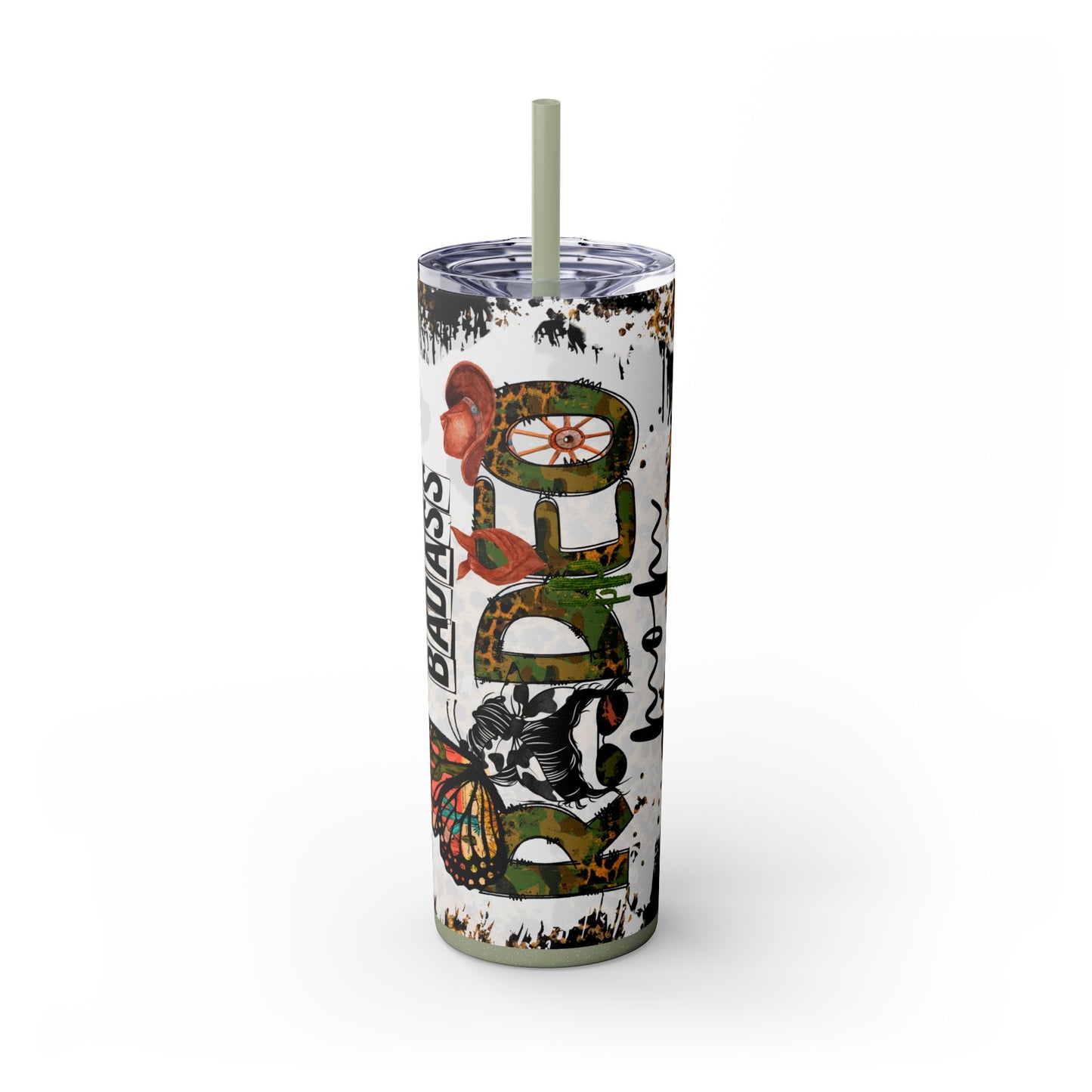 Badass Rodeo Mom Cup – Rustic Western Stainless Steel Tumbler with Messy Bun Design - Sippincity