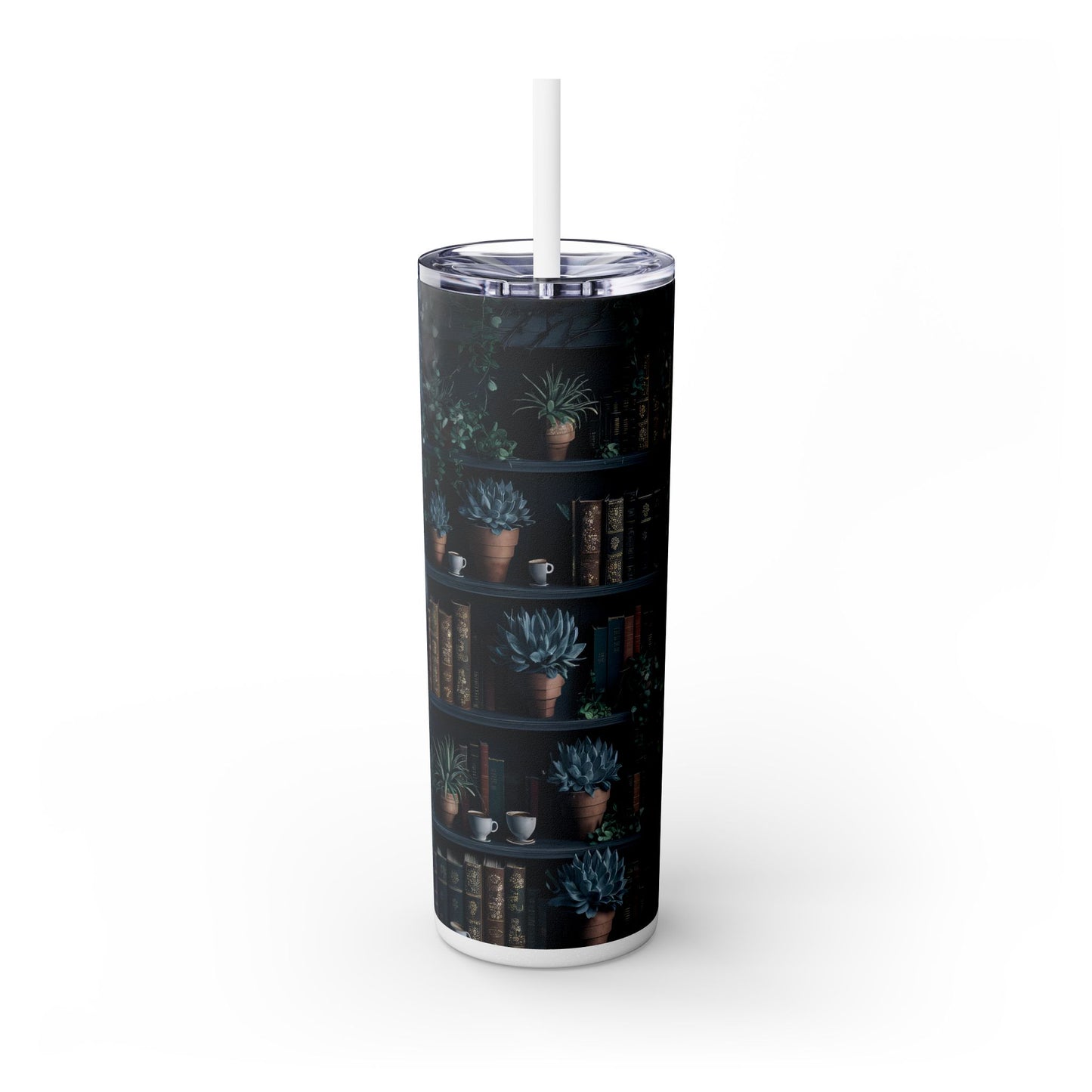 Books Plants Coffee 20oz Skinny Tumbler with Straw - Sippincity