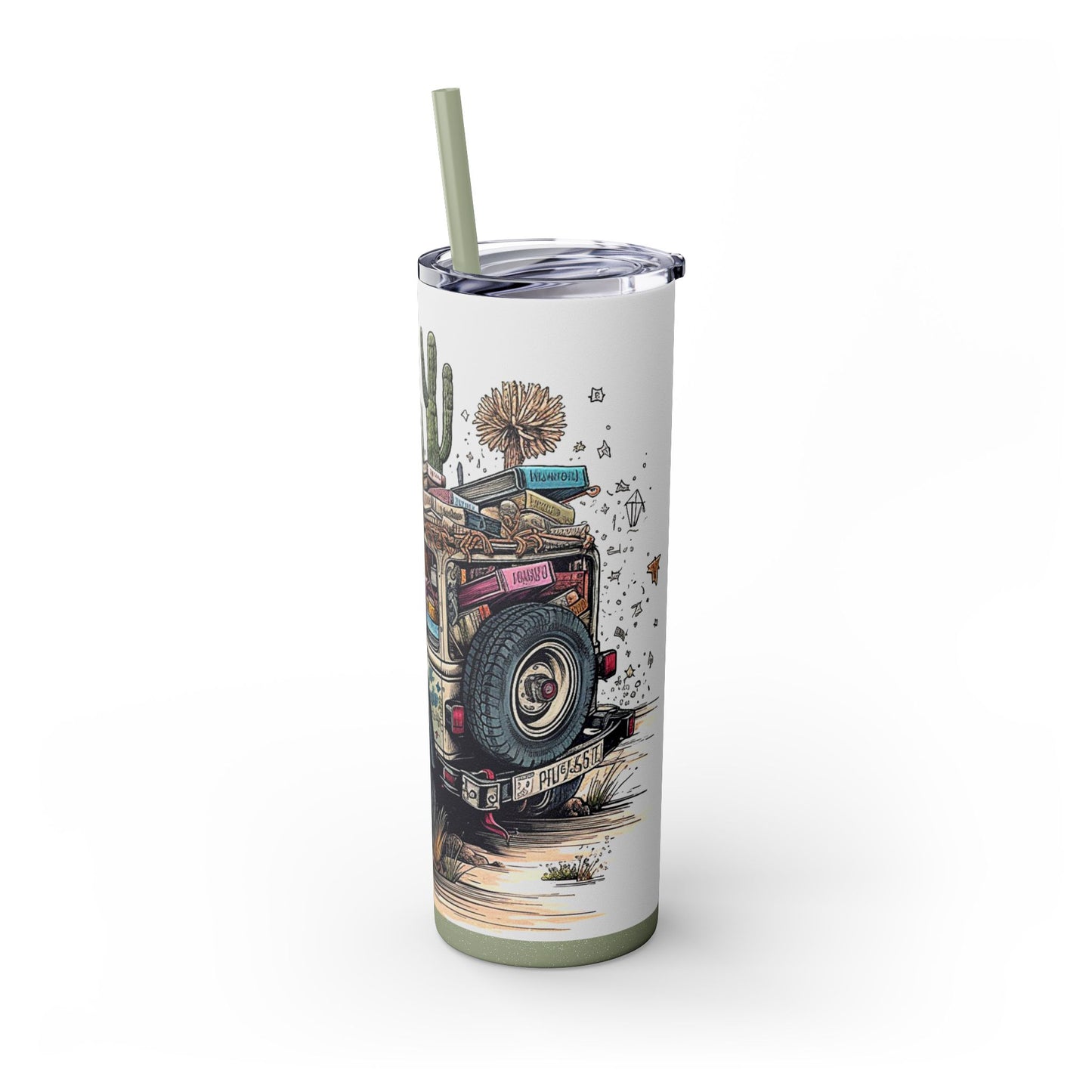 Reading & Roaming Adventure Tumbler – 20oz Skinny Book Lover Cup