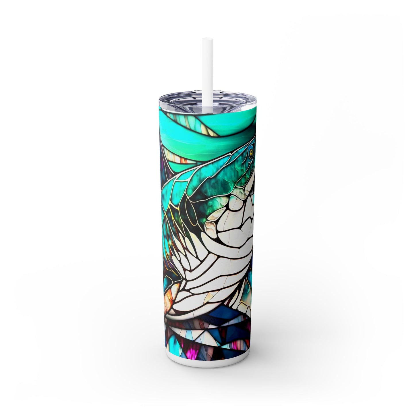 Stained Glass Shark Tumbler - 20oz Ocean Lover Drinkware - Sippincity