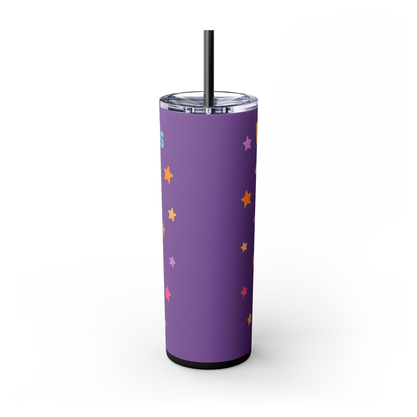 Daisy the Flower Friend | Wobbletails 20oz Skinny Purple Floral Kawaii Tumbler with Straw
