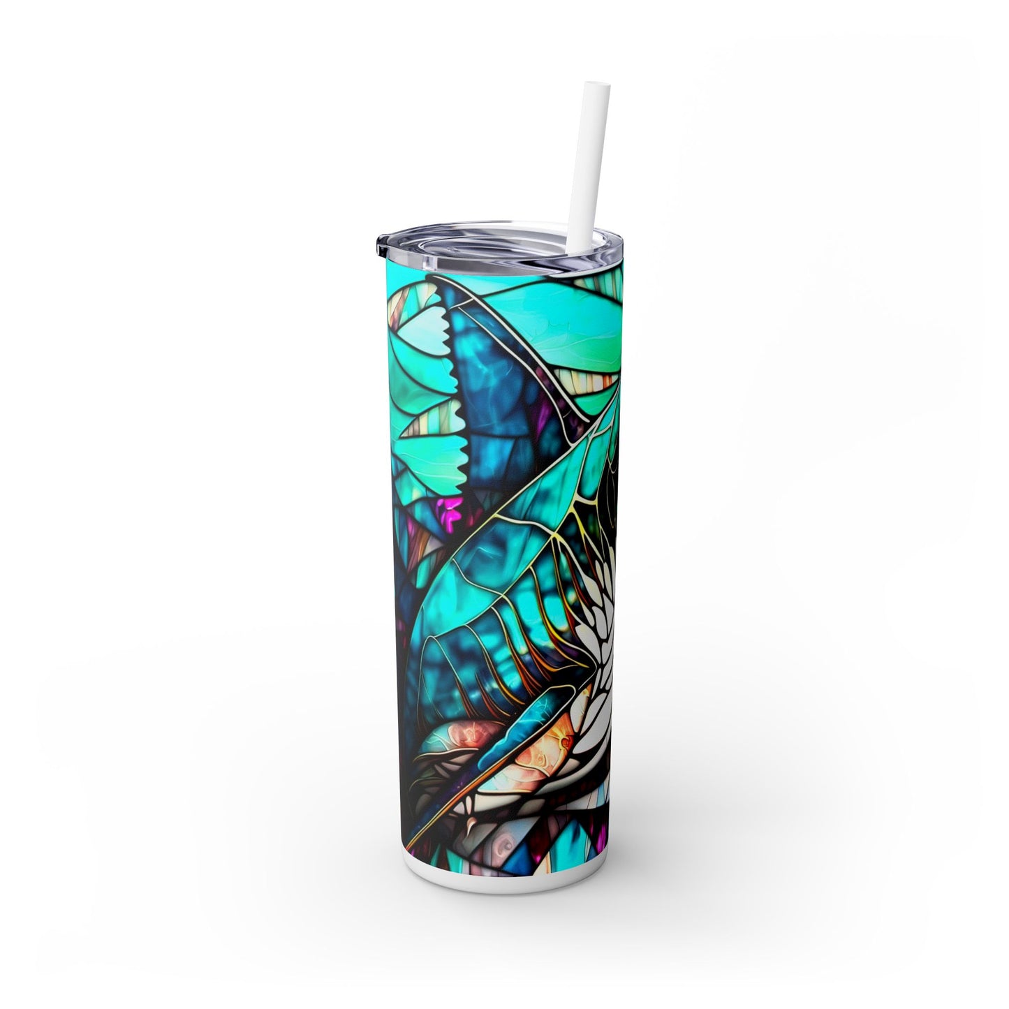 Stained Glass Shark Tumbler - 20oz Ocean Lover Drinkware - Sippincity