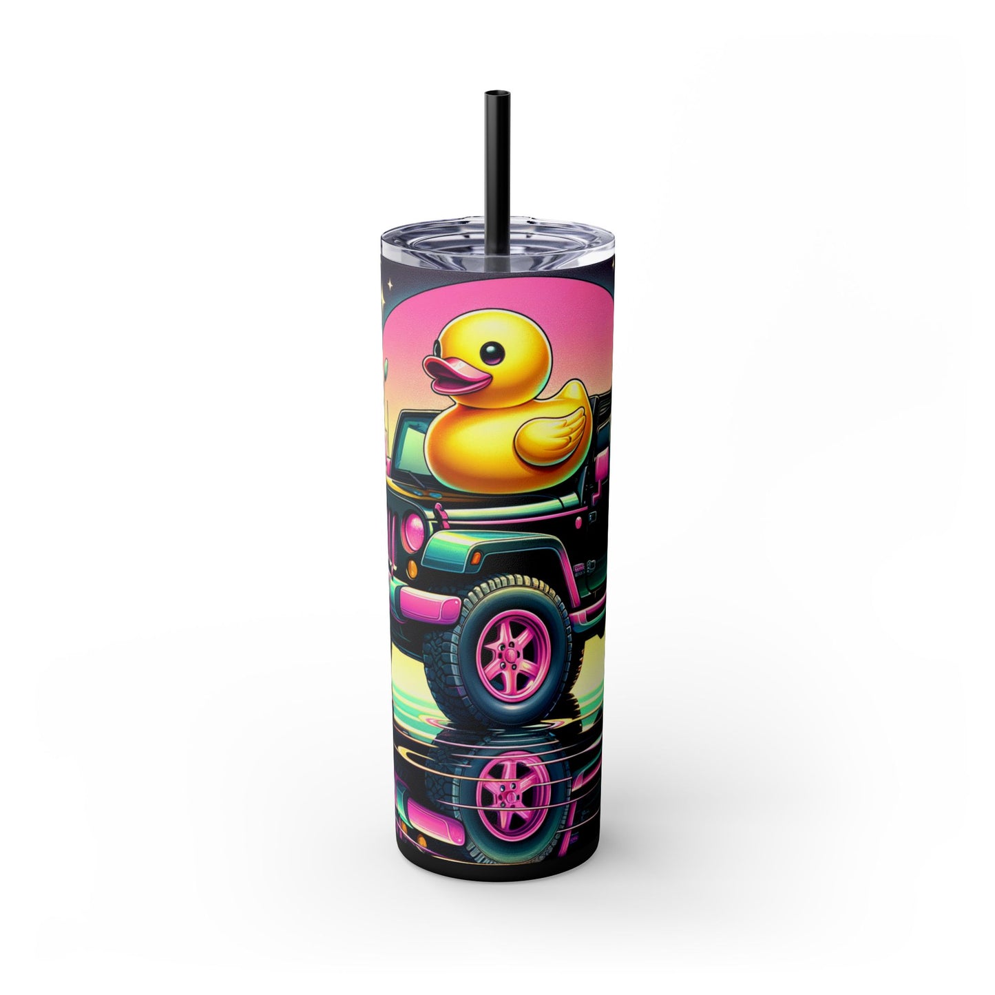 Happy Duck Tumbler 20 oz Skinny Yellow Duck Travel Cup - Sippincity