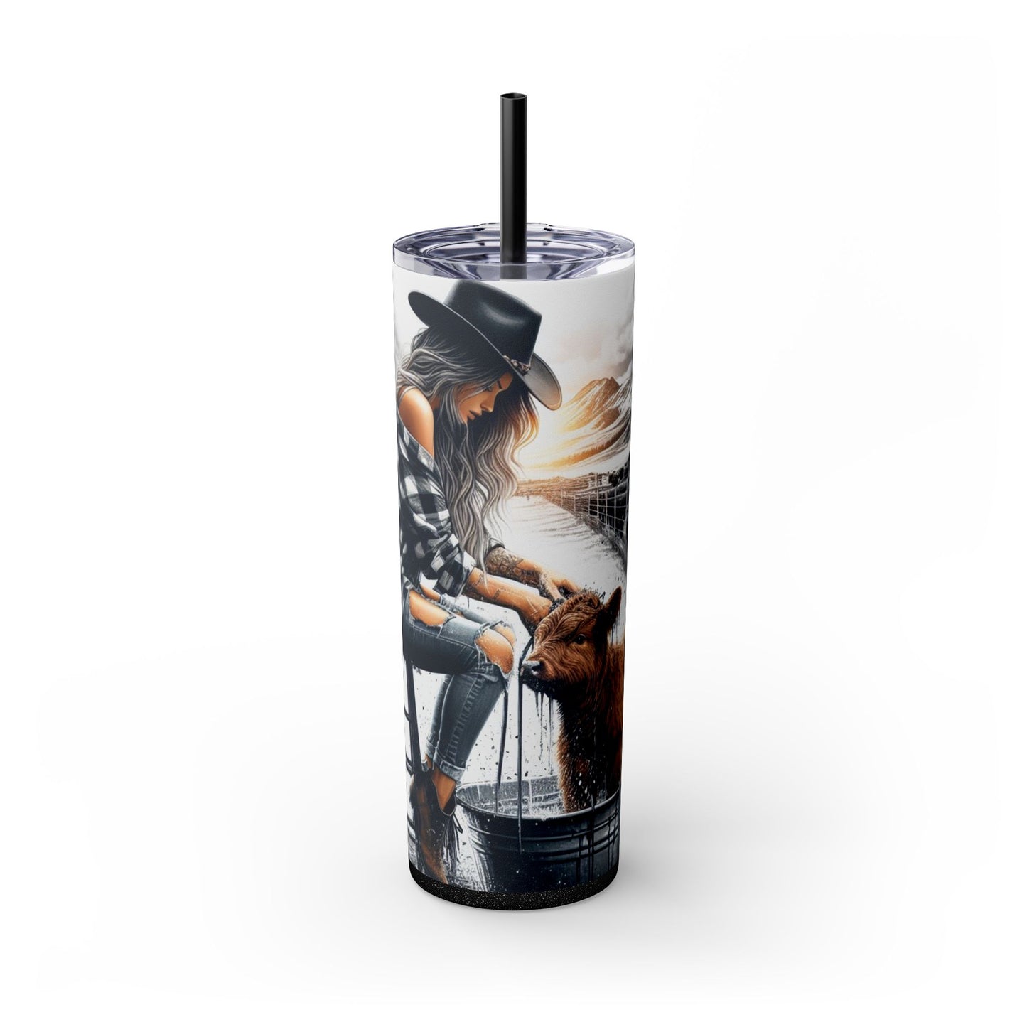 Farm Girl 20 oz Tumbler – Cute Highland Cow Coffee Cup for Western Women - Sippincity