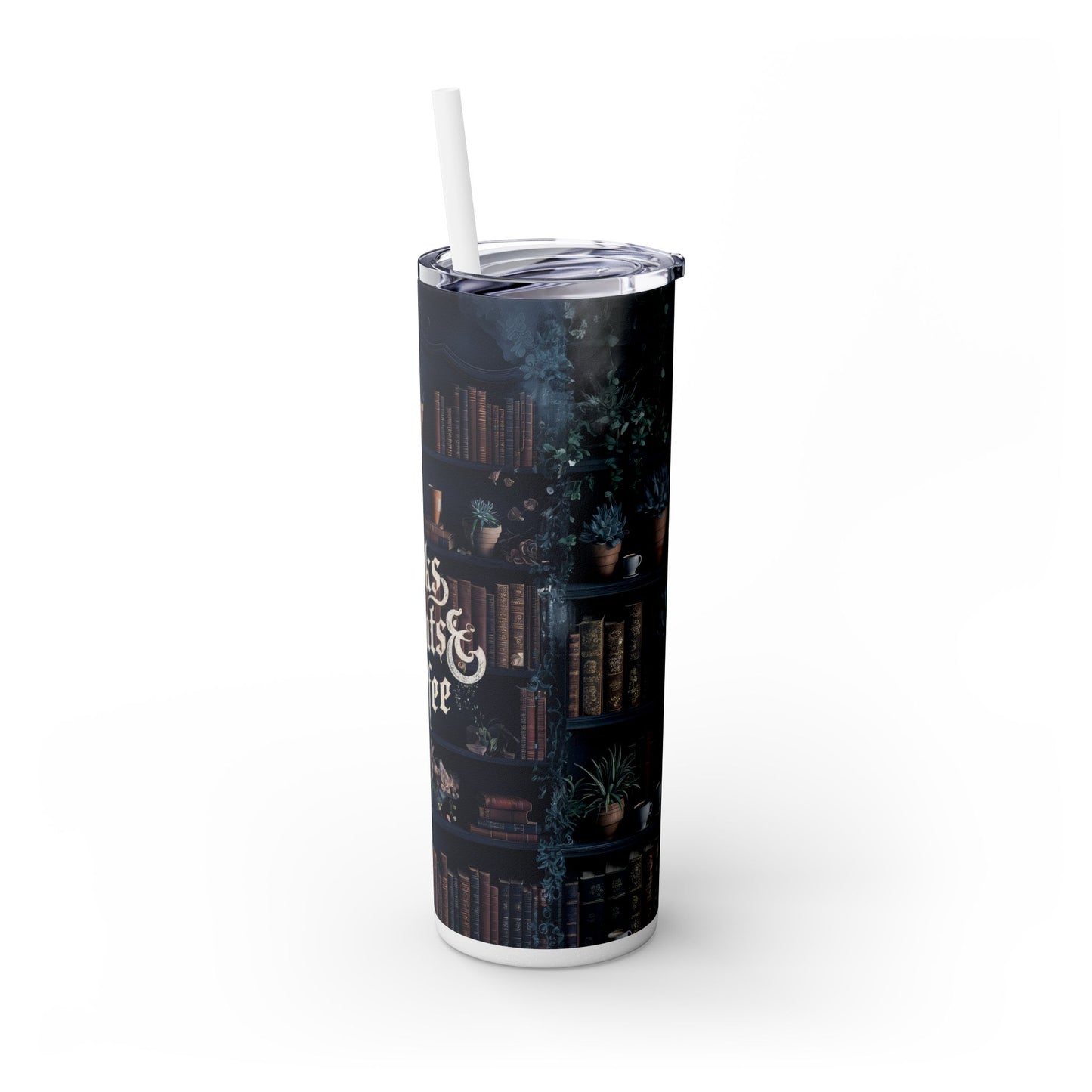 Books Plants Coffee 20oz Skinny Tumbler with Straw - Sippincity