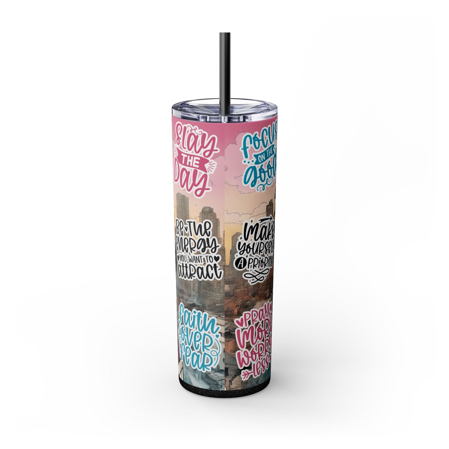 Black Warrior Princess Comic Tumbler - Slay the Day & Be Bold - Sippincity