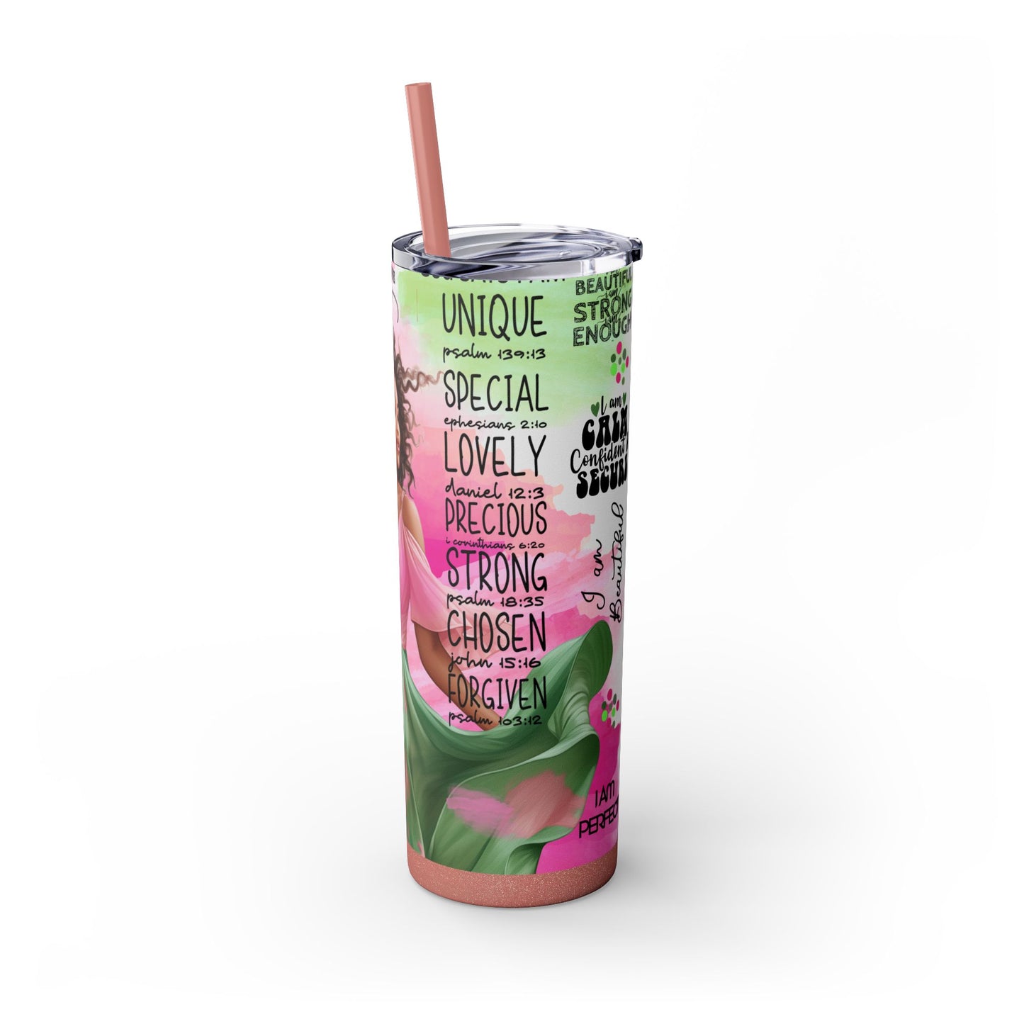 Black Self-Love Affirmation 20 oz Skinny Tumbler – Inspirational Gift - Sippincity