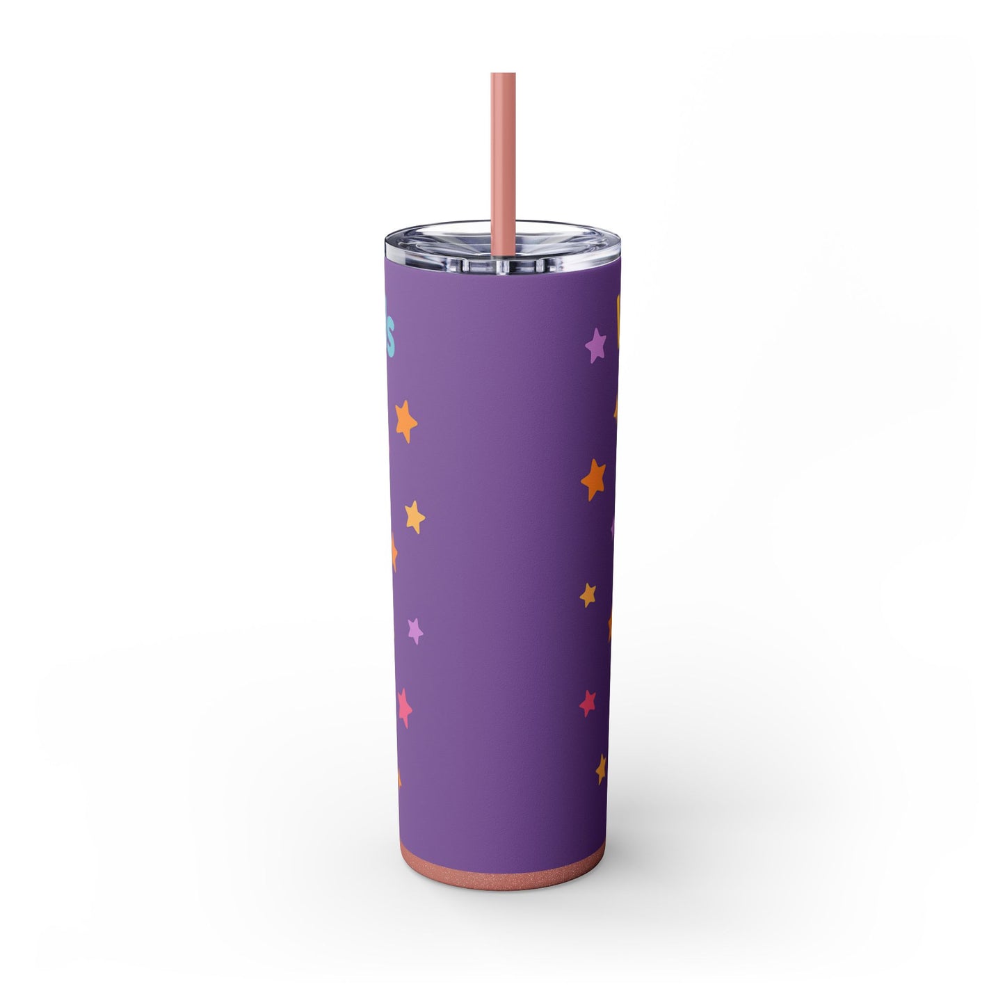 Daisy the Flower Friend | Wobbletails 20oz Skinny Purple Floral Kawaii Tumbler with Straw