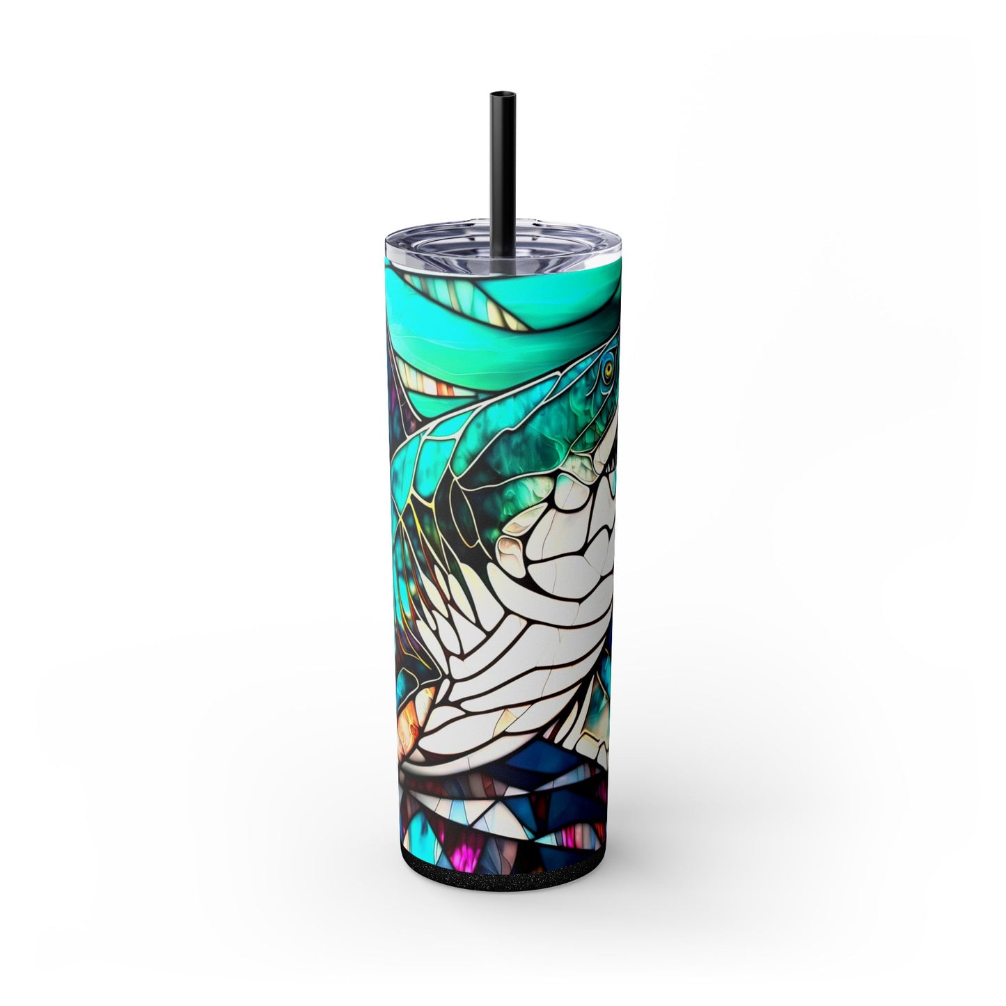 Stained Glass Shark Tumbler - 20oz Ocean Lover Drinkware - Sippincity