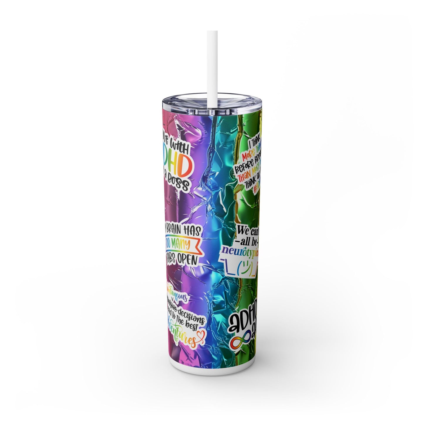 Powered by ADHD Tumbler - Neurodivergent Drinkware for Focus & Fun - Sippincity