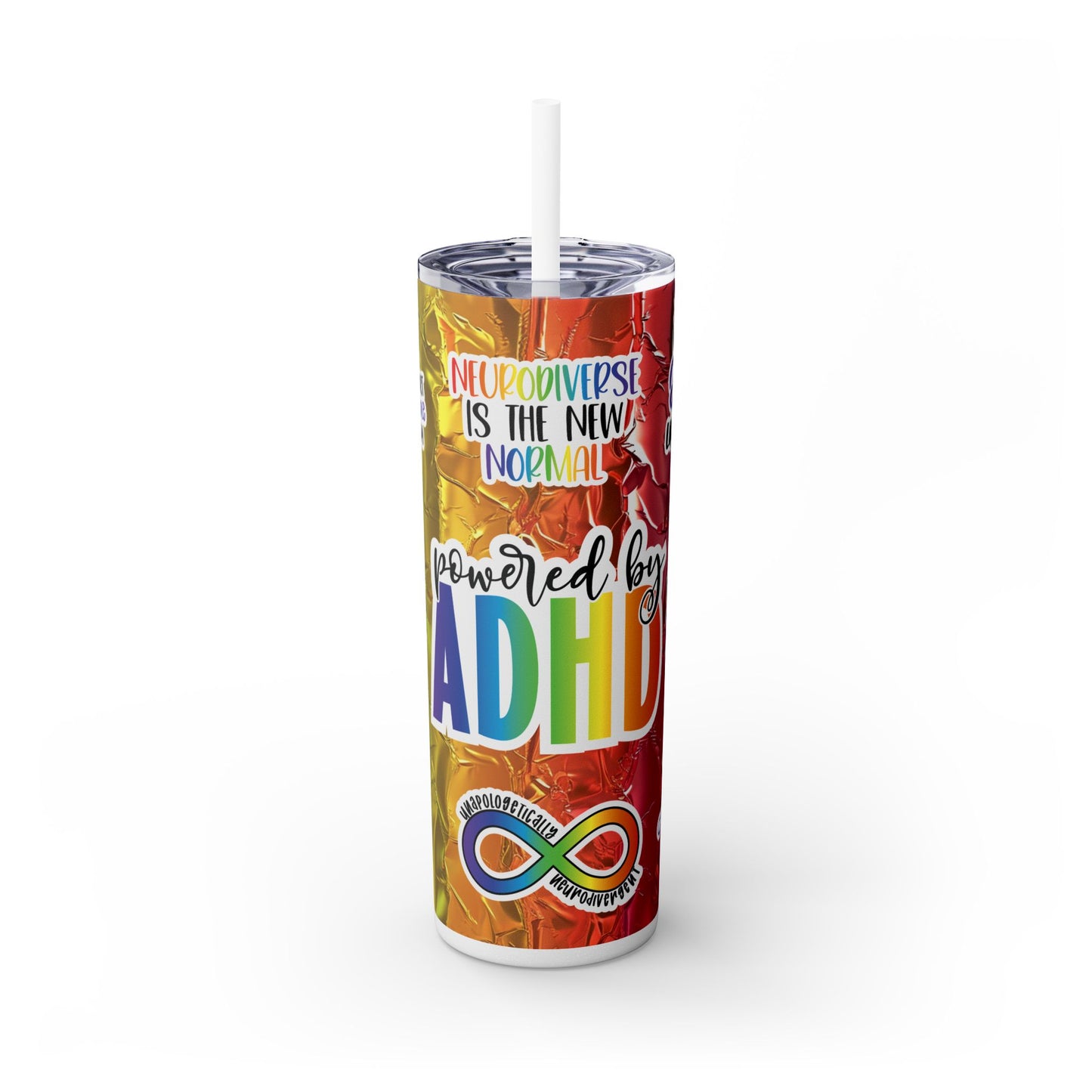 Powered by ADHD Tumbler - Neurodivergent Drinkware for Focus & Fun - Sippincity