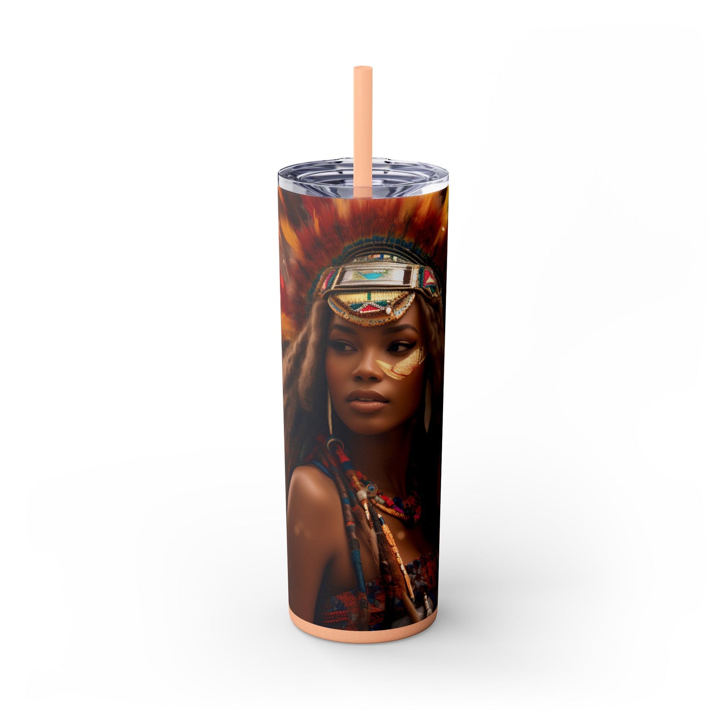 Tribal Melanin Queen – 20 oz Skinny Steel Tumbler
