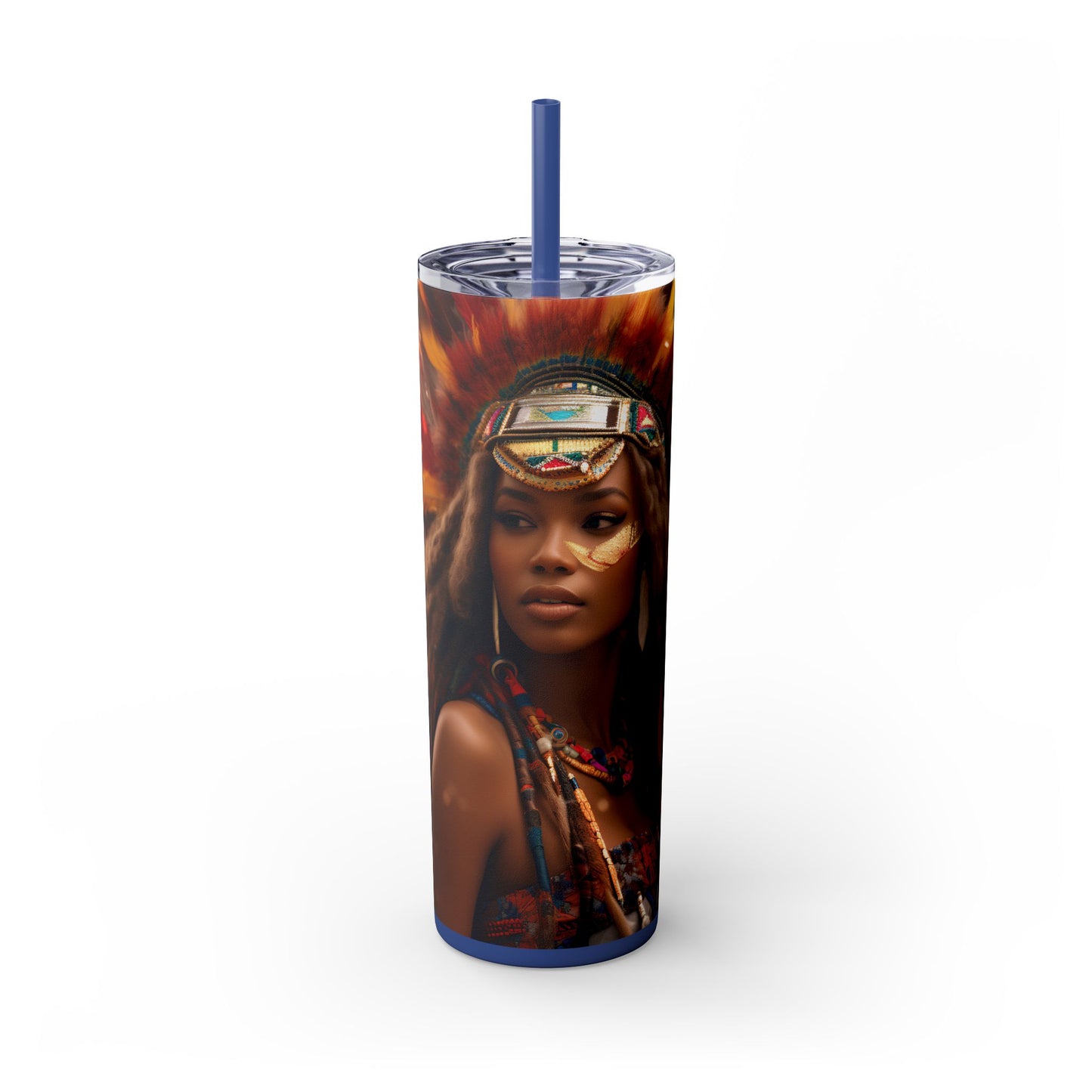 Tribal Melanin Queen – 20 oz Skinny Steel Tumbler