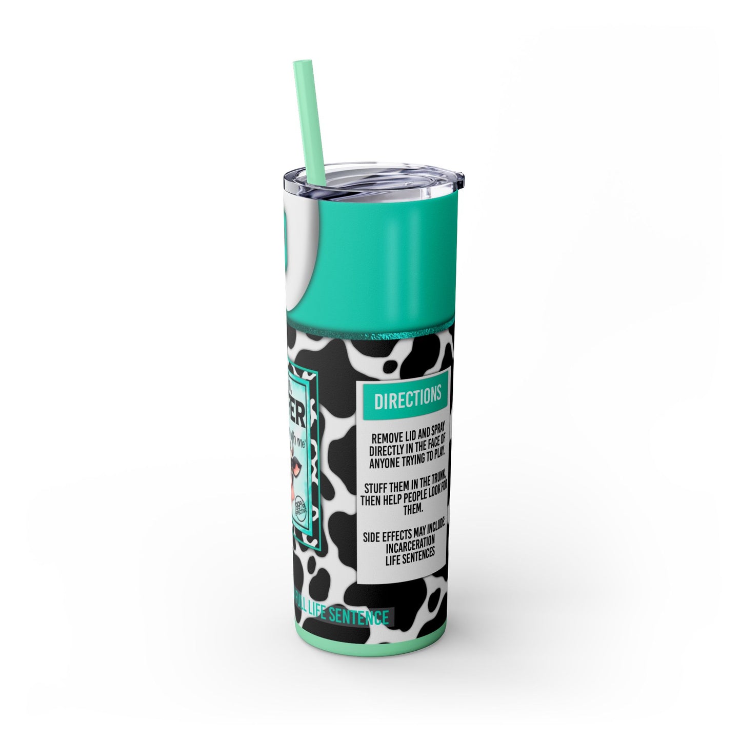 Listen Heifer 20 oz Skinny Tumbler – Funny Cow Print Cup, Sassy Farm Gift, Western Country Drinkware - Sippincity