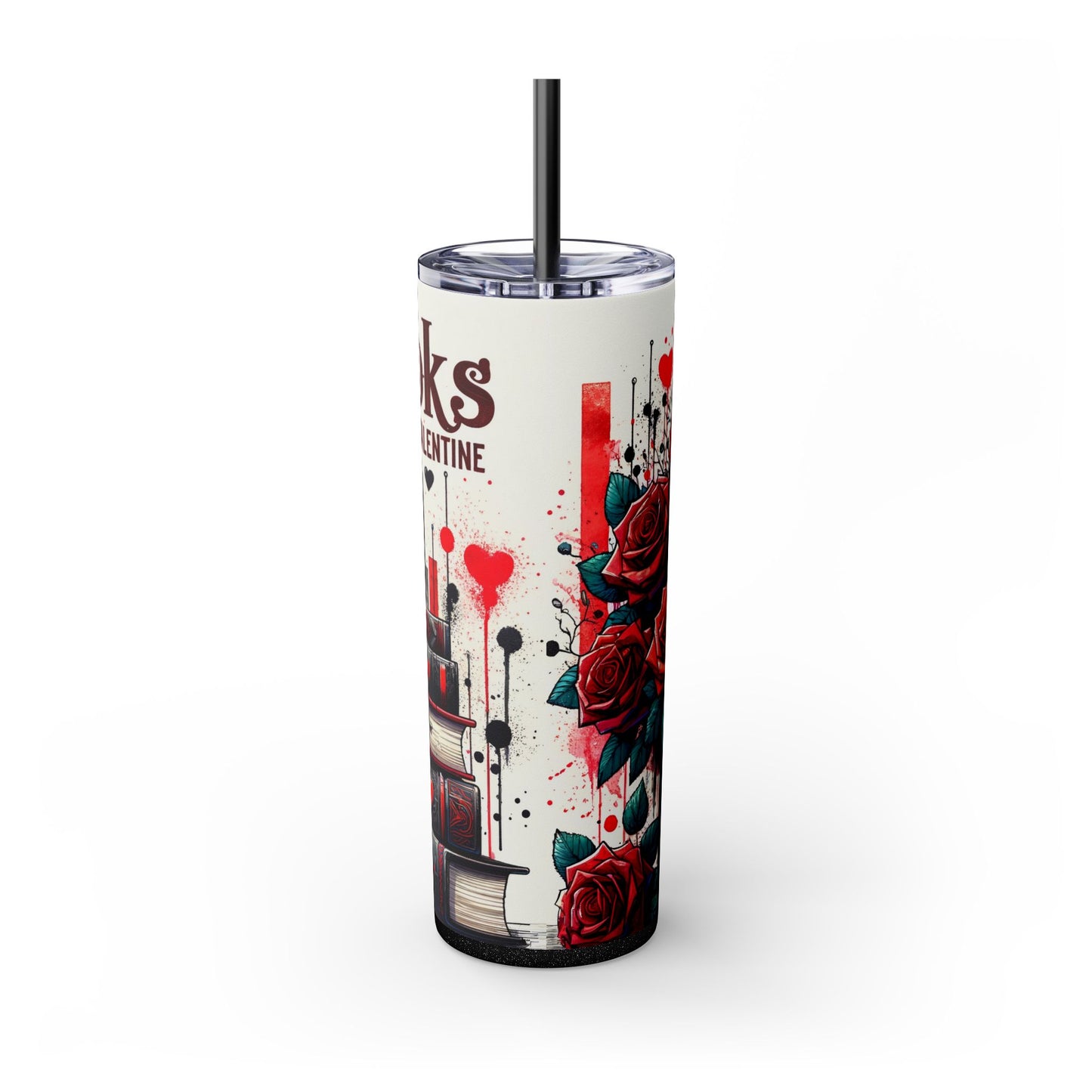 Romantic Book-Themed 20 oz Tumbler – Books Are My Valentine - Sippincity