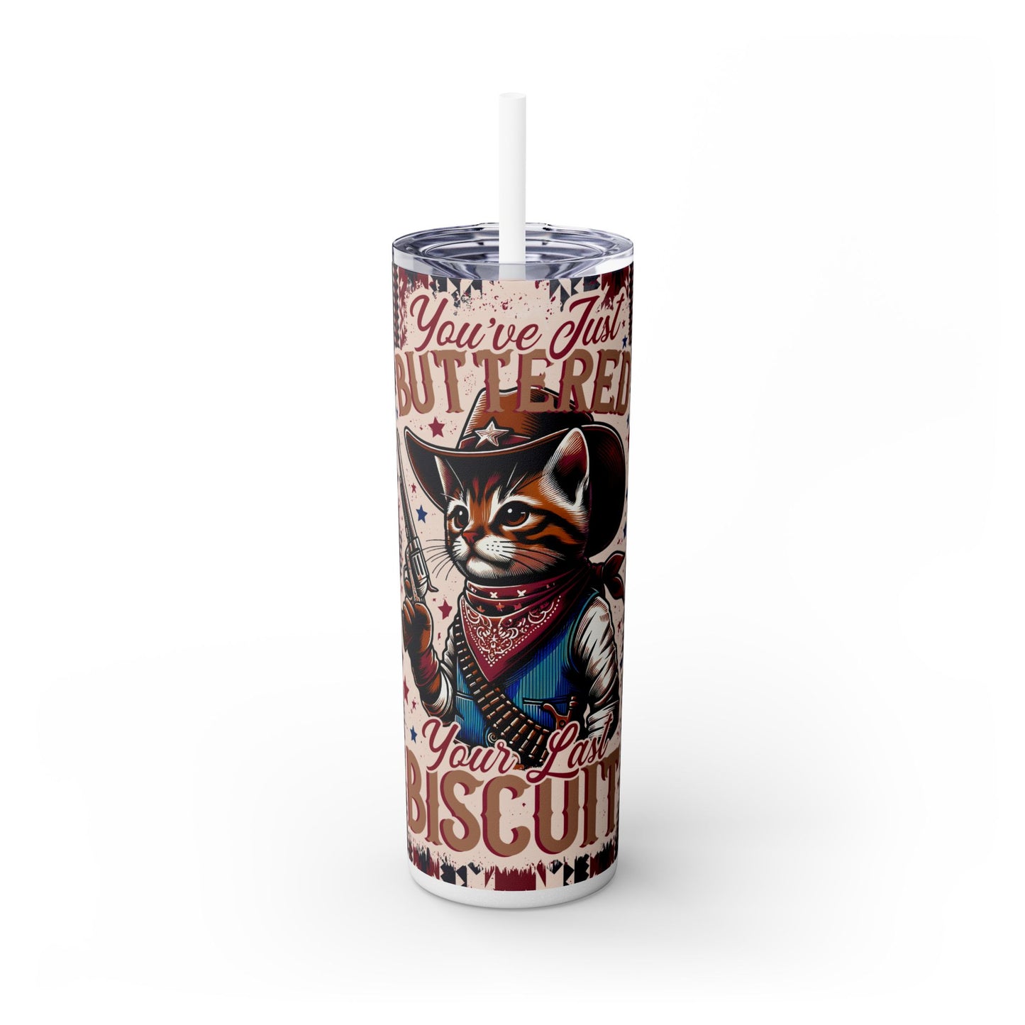 Buttered Your Last Biscuit Cat Tumbler – 20 oz Funny Southern Cat Design, Sassy Cat Lover Gift - Sippincity