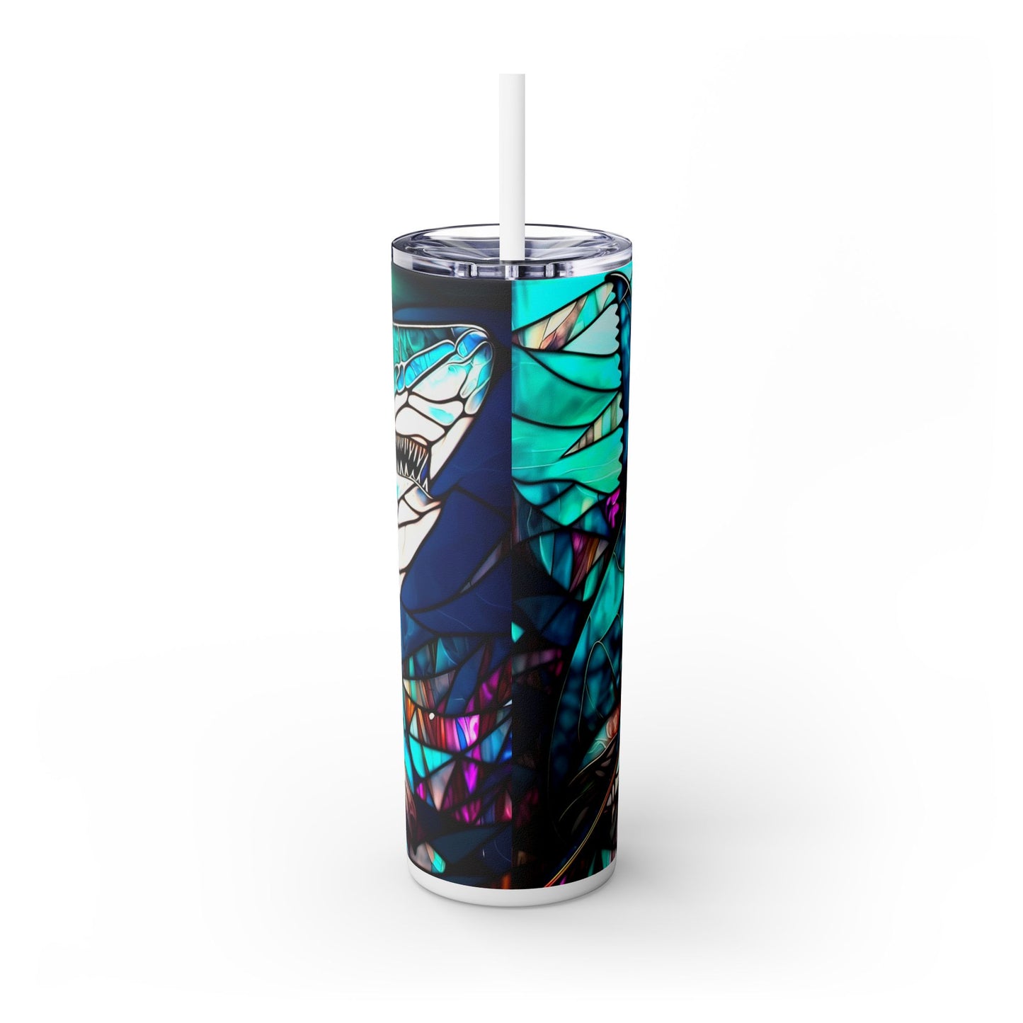 Stained Glass Shark Tumbler - 20oz Ocean Lover Drinkware - Sippincity