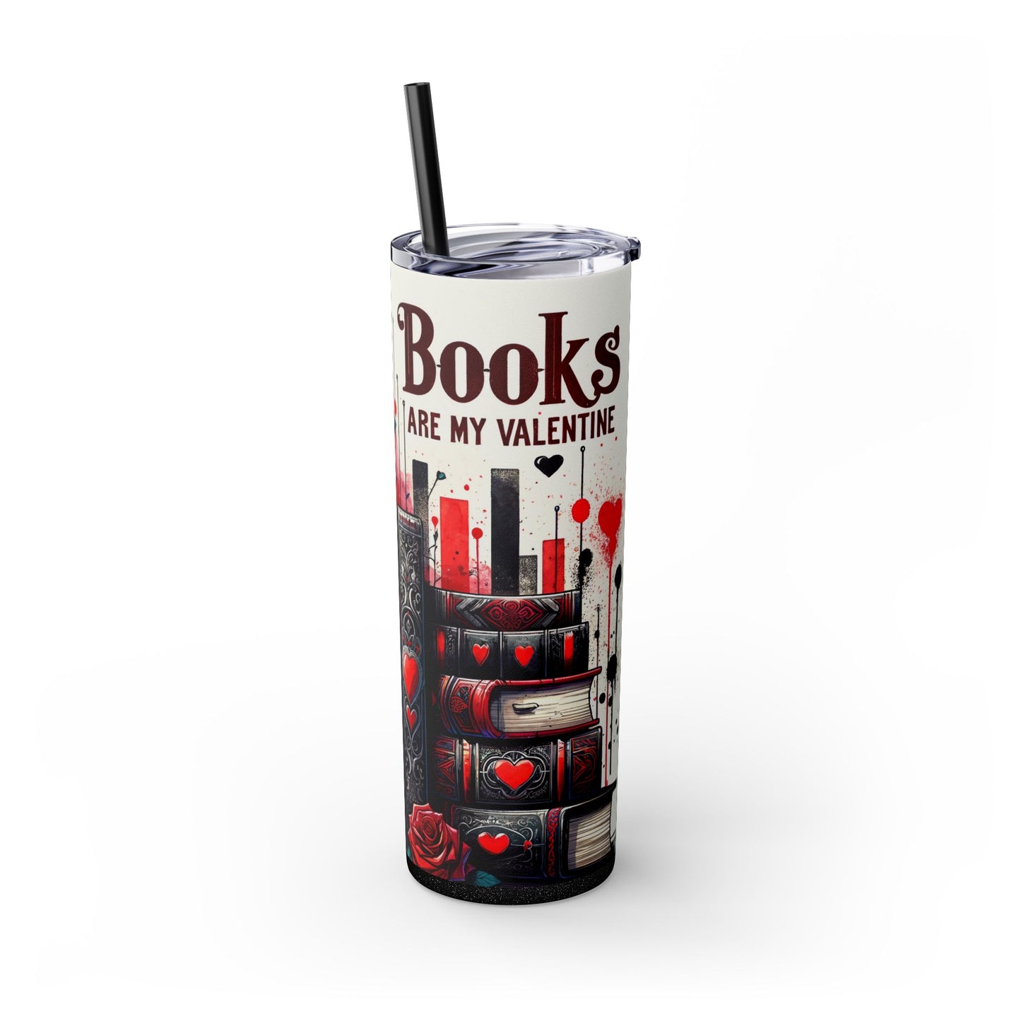Romantic Book-Themed 20 oz Tumbler – Books Are My Valentine - Sippincity