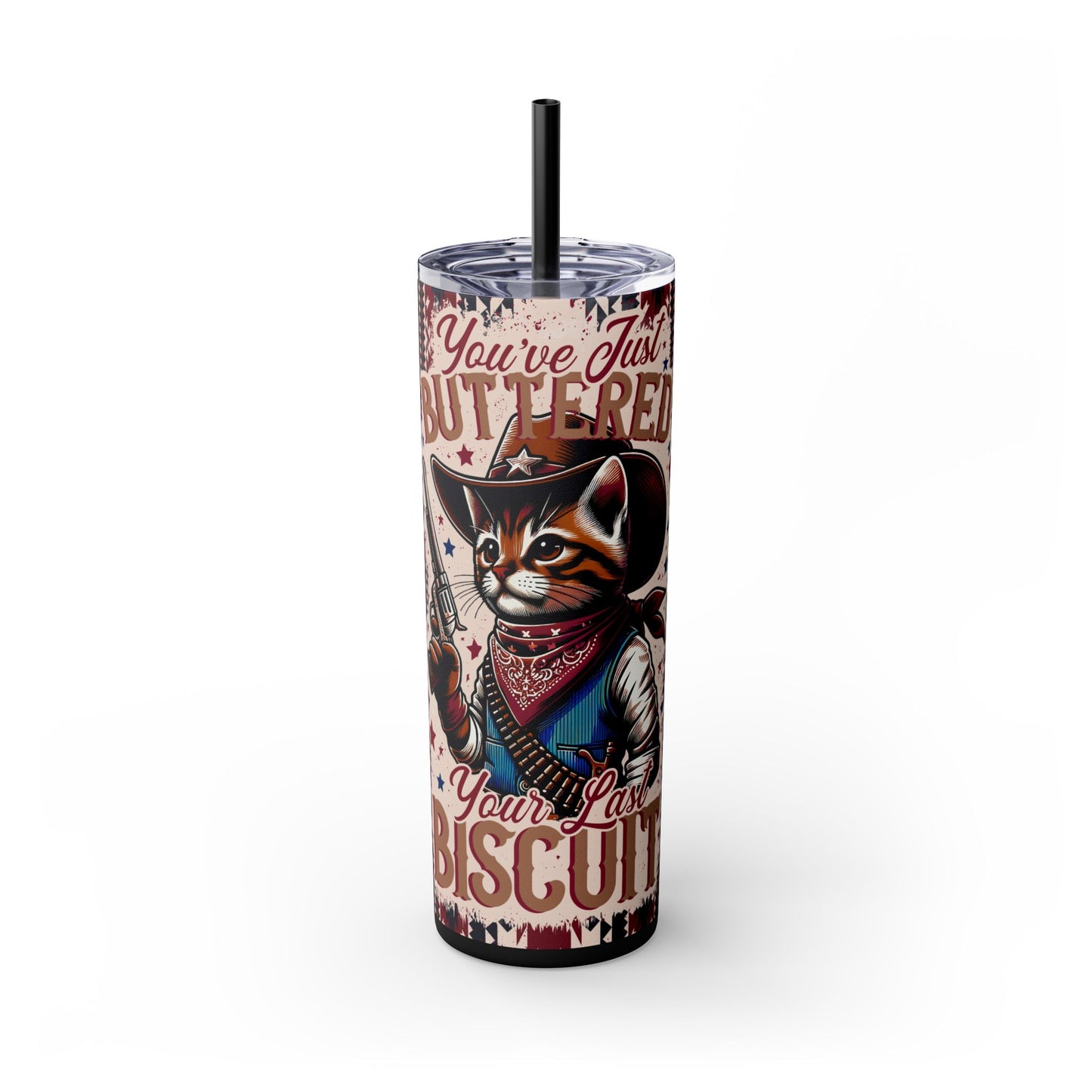 Buttered Your Last Biscuit Cat Tumbler – 20 oz Funny Southern Cat Design, Sassy Cat Lover Gift - Sippincity