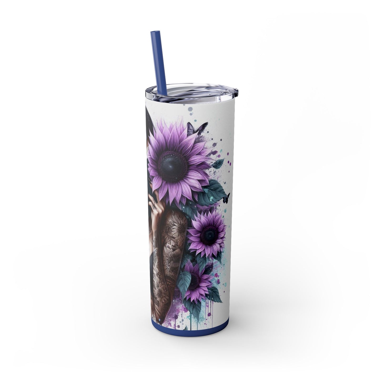 Good Girls Read Skinny Tumbler with Straw - 20oz Floral Design for Book Lovers - Sippincity