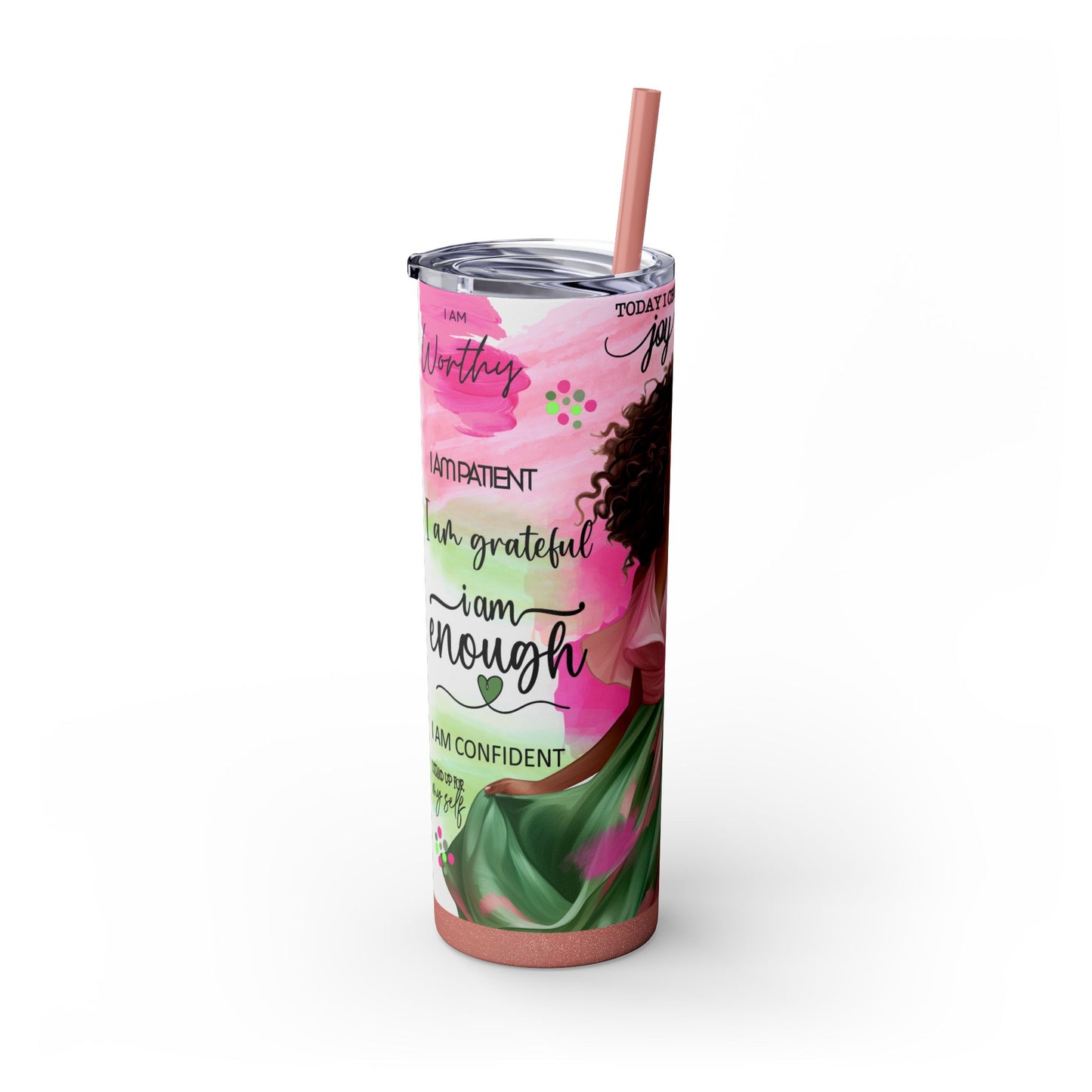 Black Self-Love Affirmation 20 oz Skinny Tumbler – Inspirational Gift - Sippincity