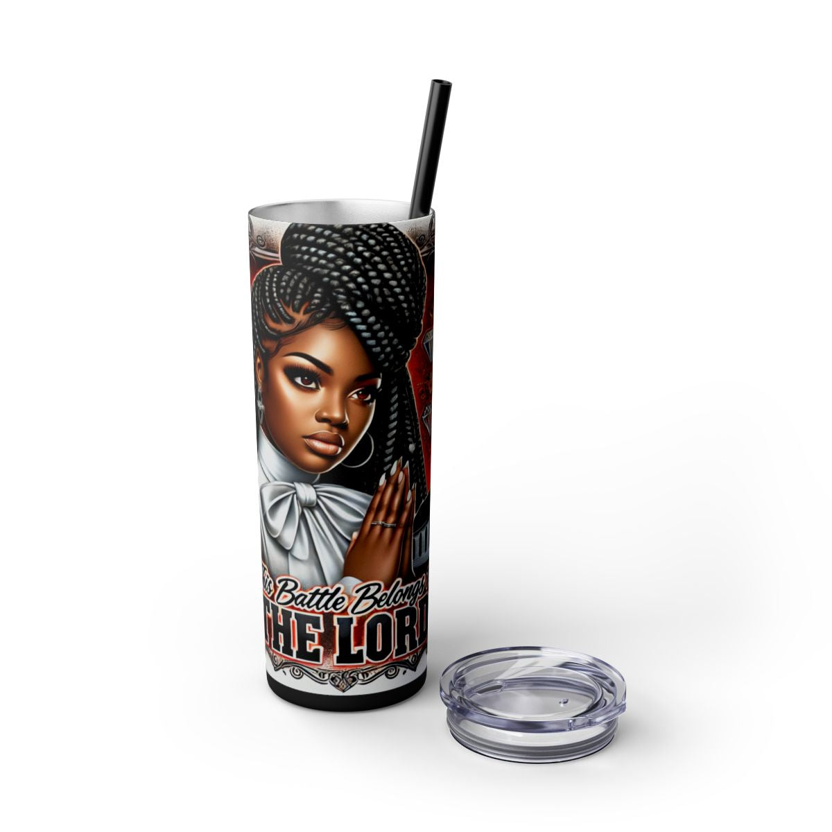 20 oz Faith Tumbler – This Battle Belongs to the Lord Design