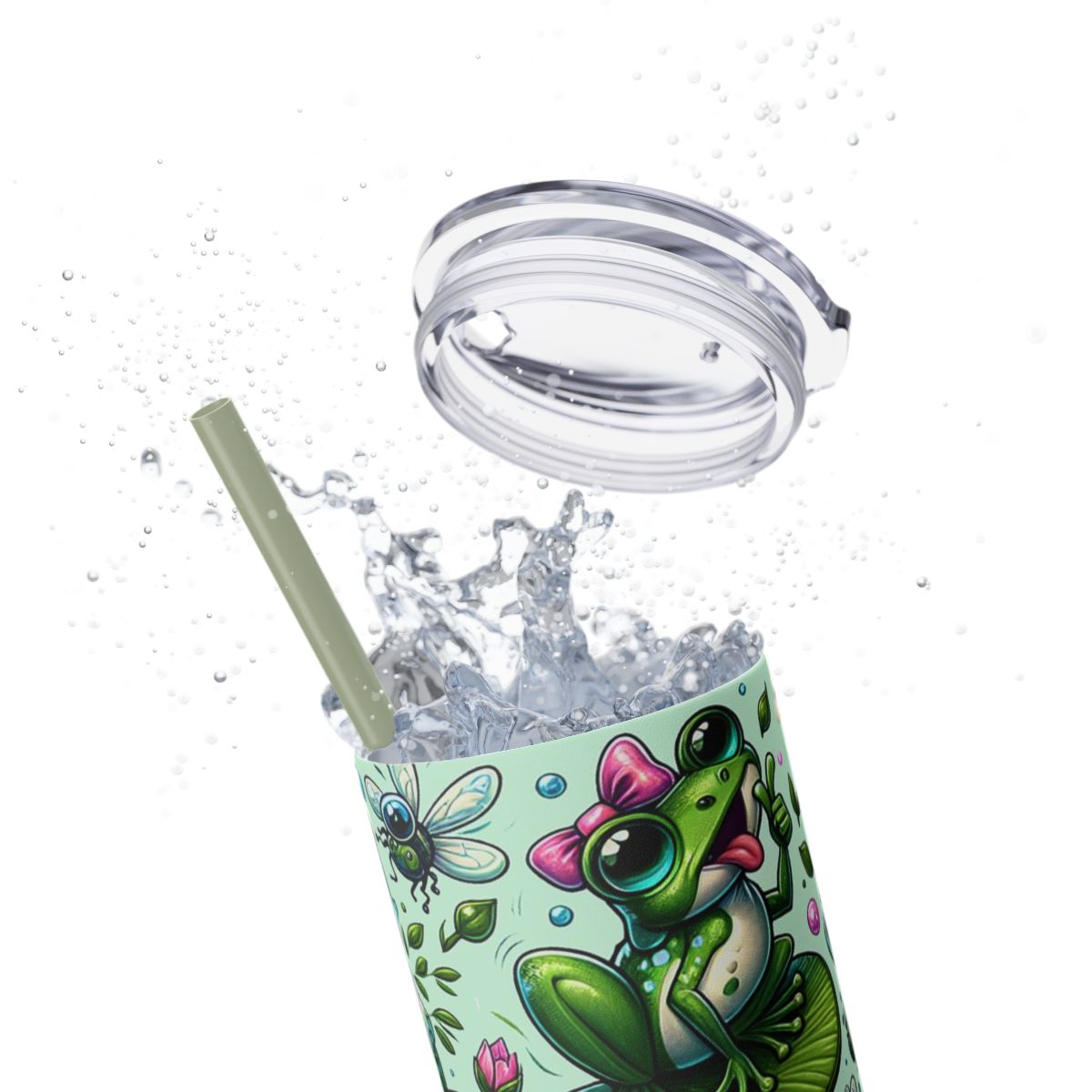 Cute Froggy Tumbler for Frog Fans – 20oz Skinny Cup with Straw