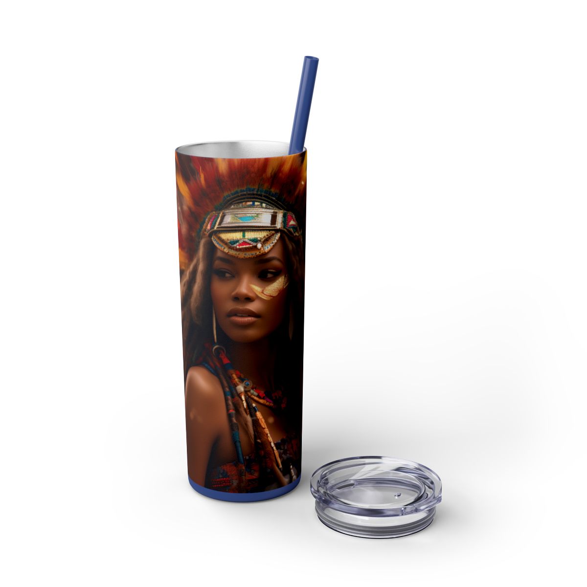 Tribal Melanin Queen – 20 oz Skinny Steel Tumbler