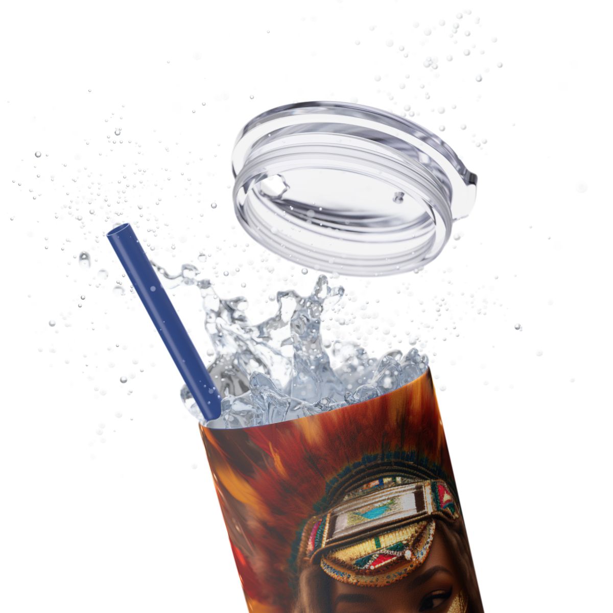 Tribal Melanin Queen – 20 oz Skinny Steel Tumbler
